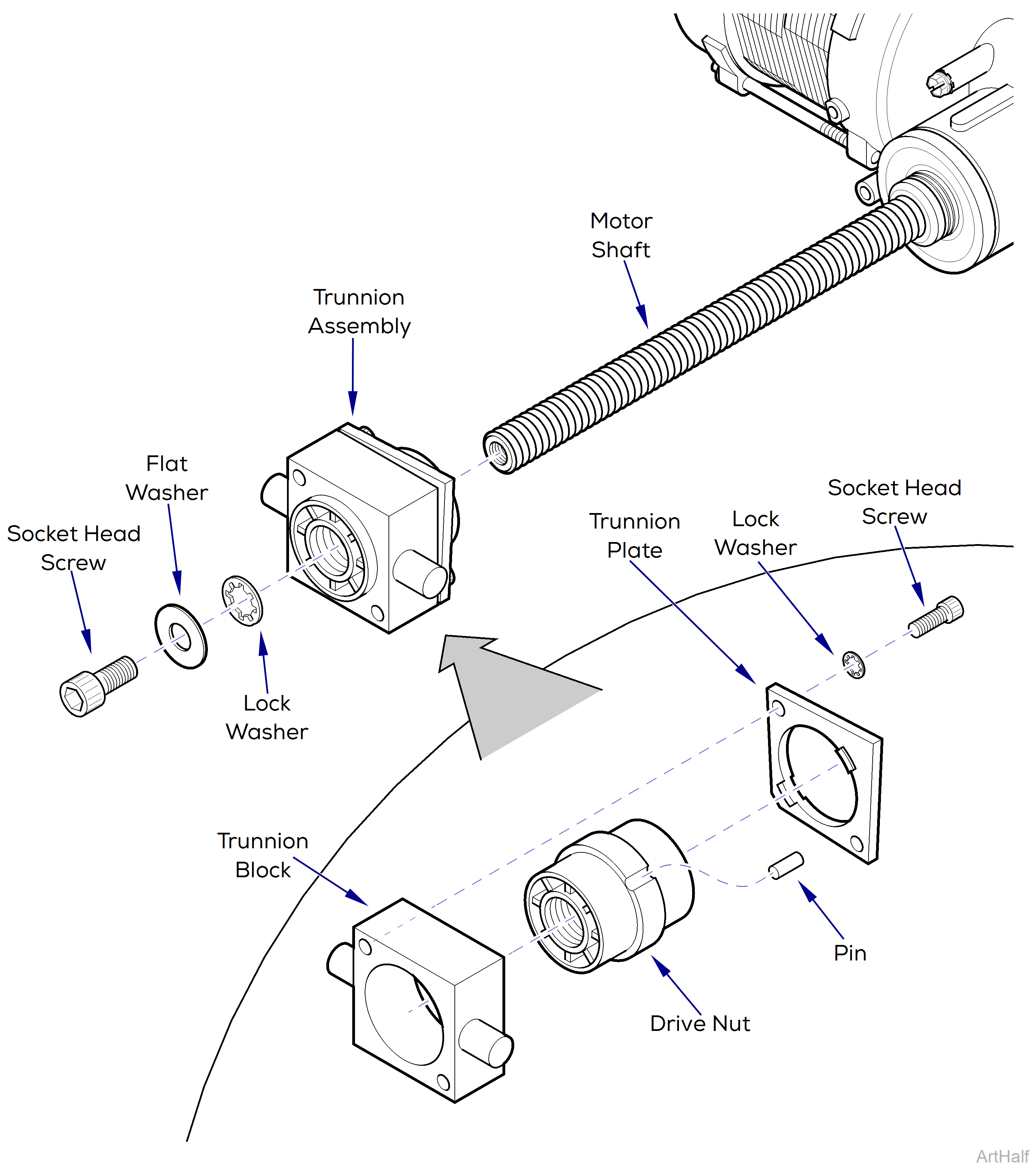 Base Motor Trunnion