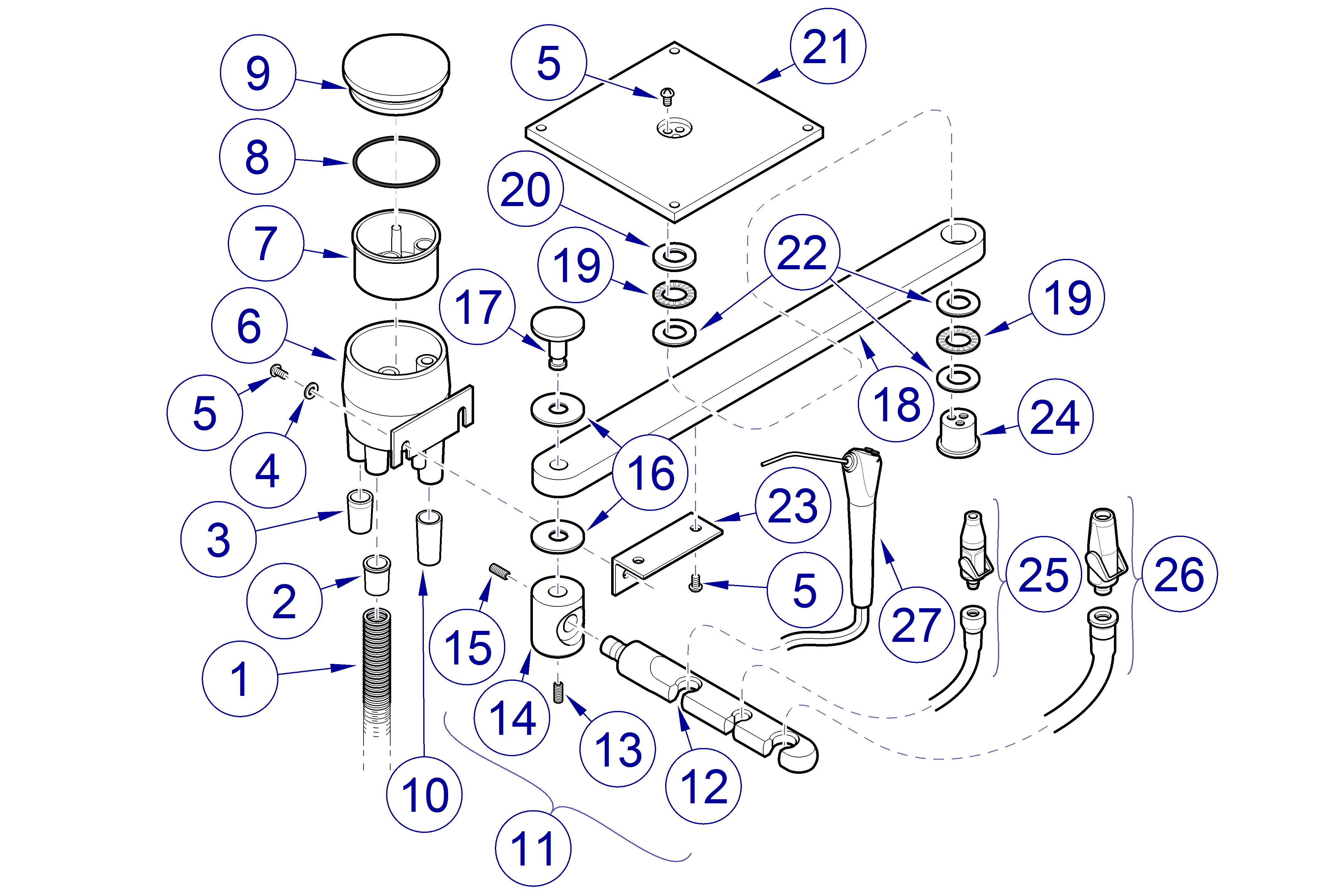 Asepsis 21 Delivery Cabinet Mounted Assistant’s Instruments / Cabinet Mounted HVE and Saliva Ejector