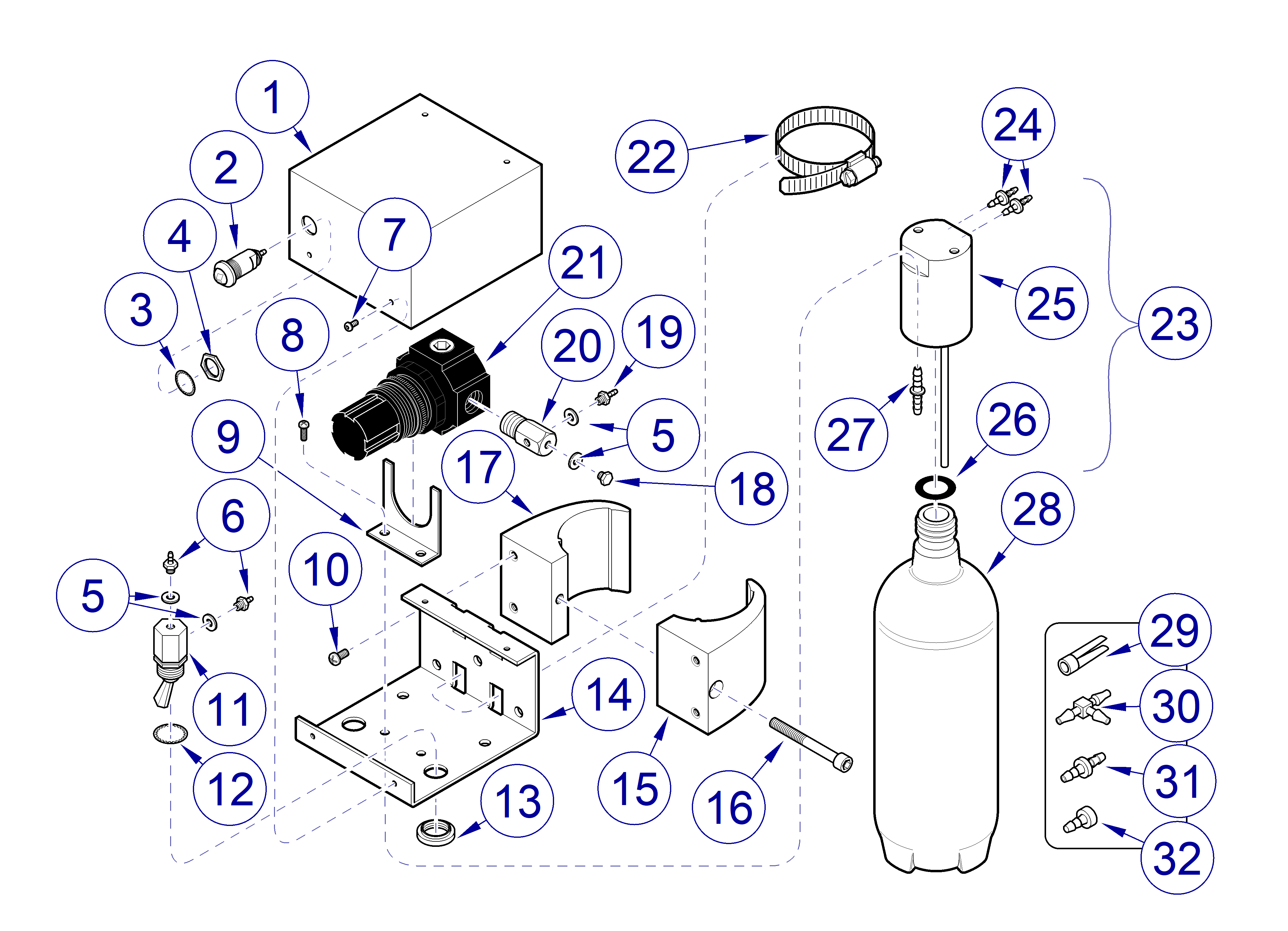 Asepsis 21 Delivery Unit Distilled Water System Kit - Universal Mount