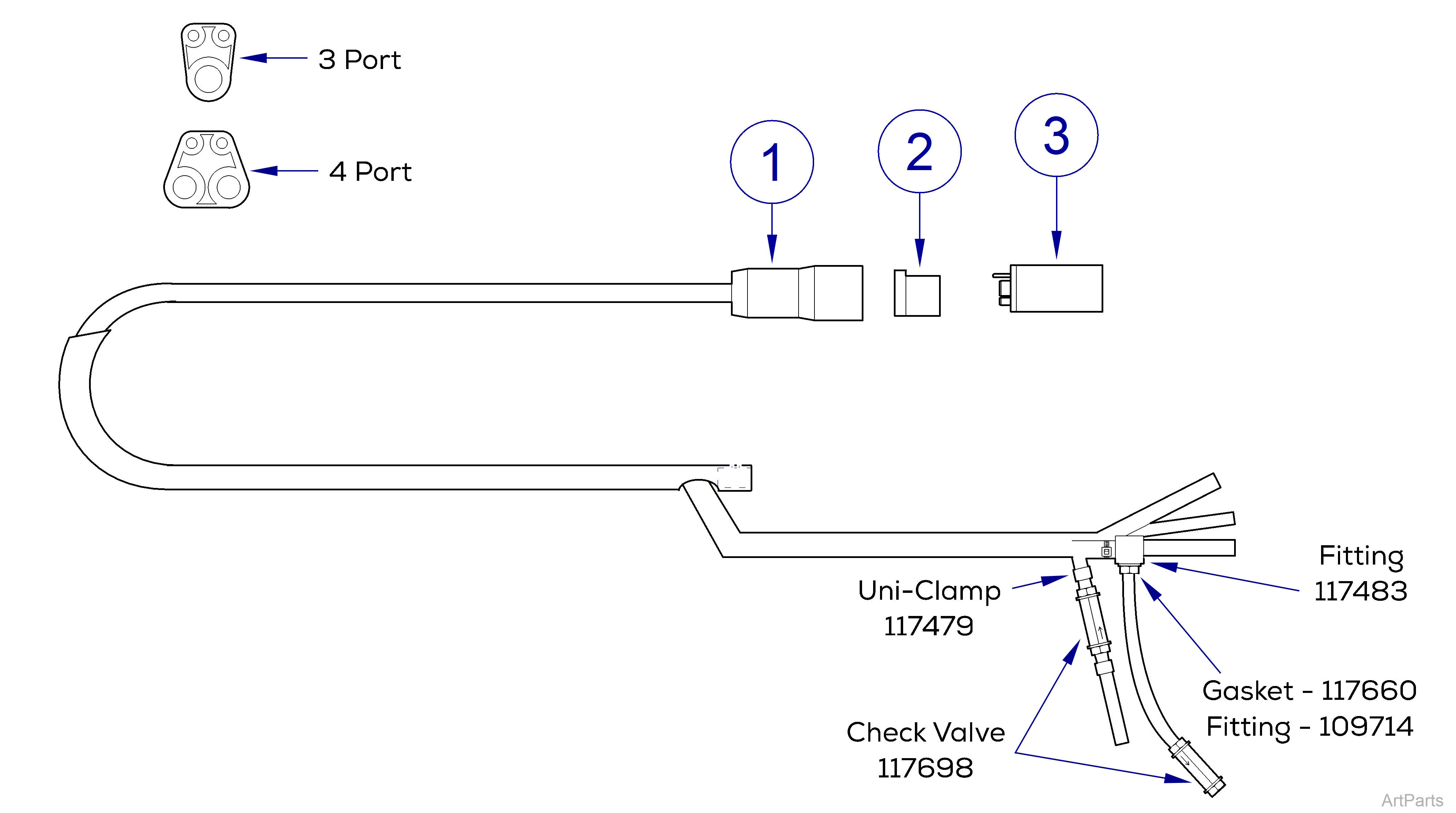 International (Whip) Unit Handpiece Tubing