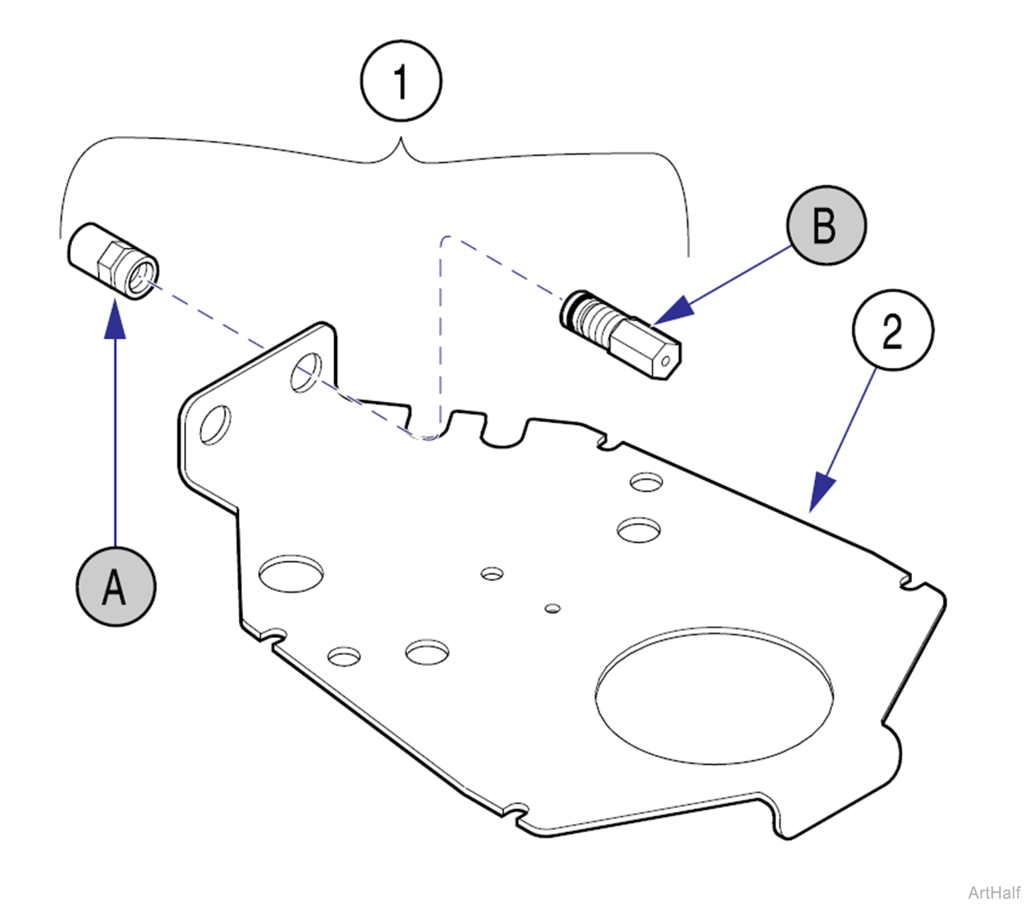Procenter Systems Cuspidor Cup Filler (Primary / Pilot) Air Valve