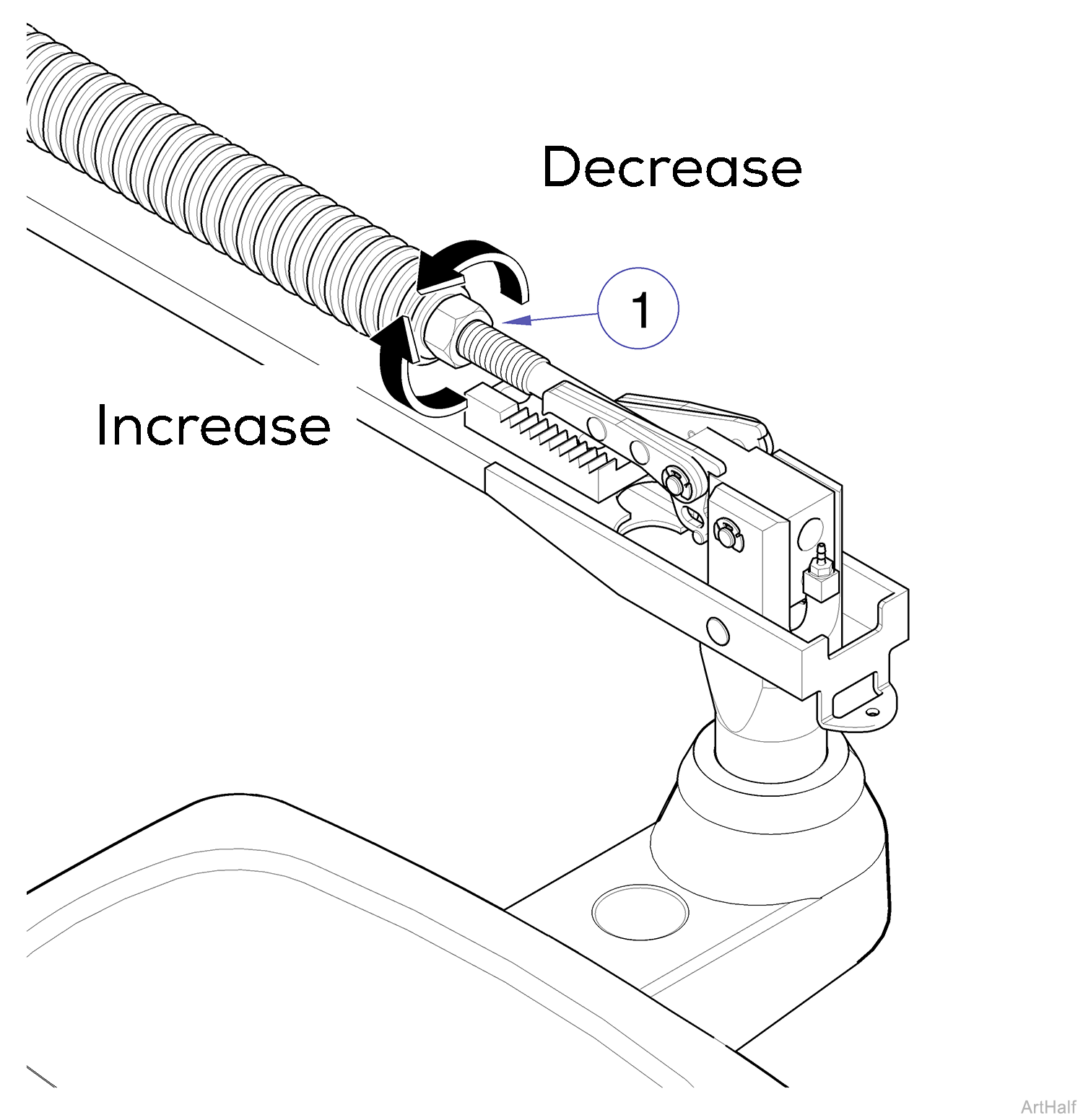 Procenter Delivery Unit Flex Arm Spring Tension Adjustment