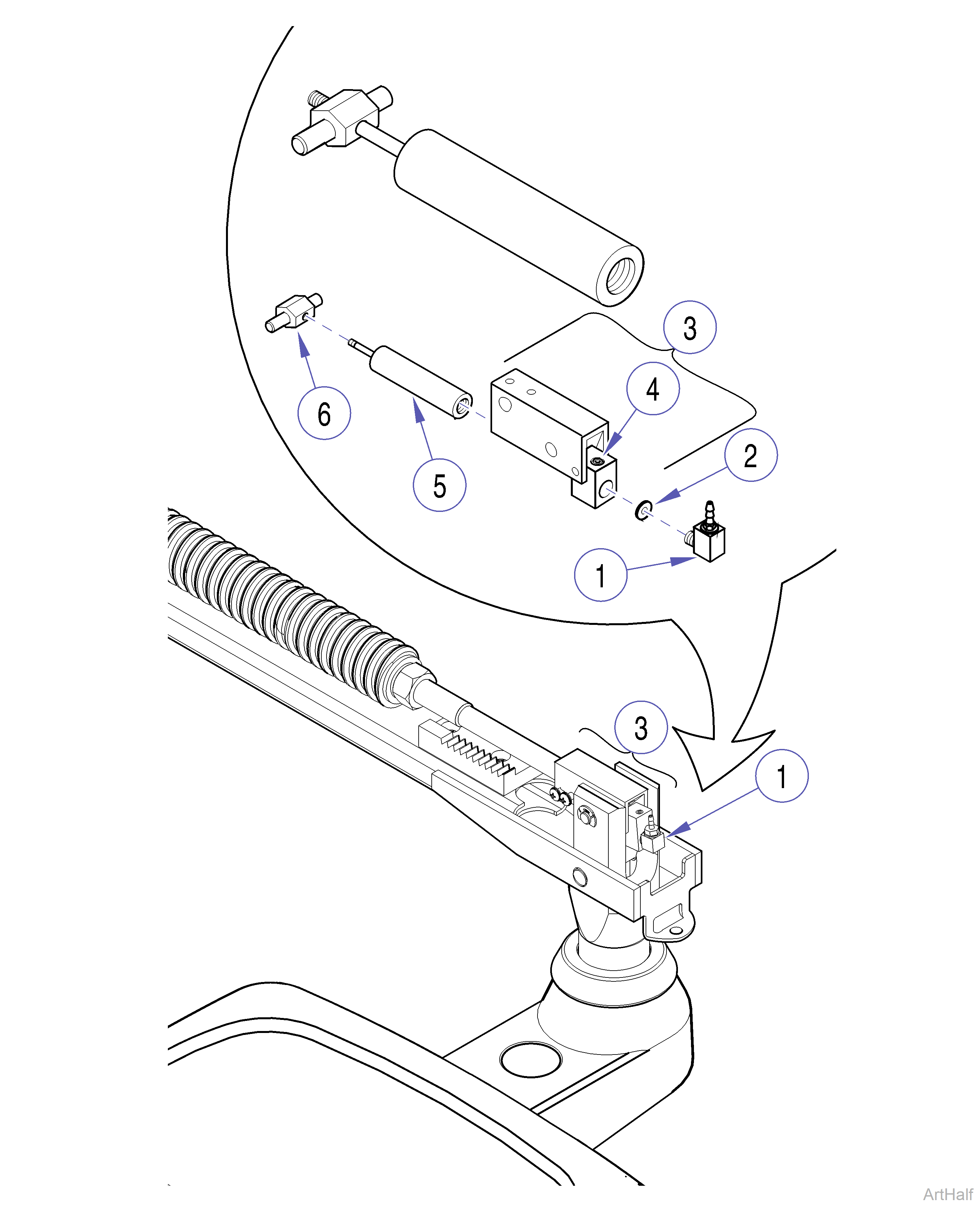 Procenter Delivery unit Flex Arm Lock Cylinder