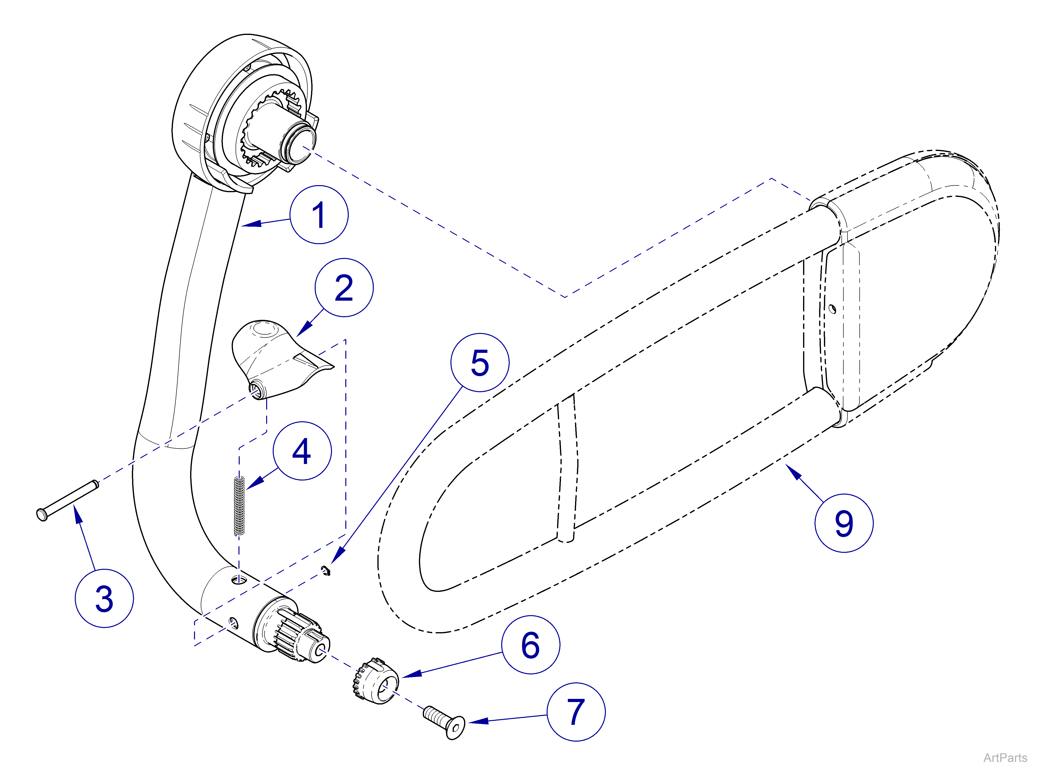 9A600001 Support Rail Assembly (LH/RH) Vertical Tube