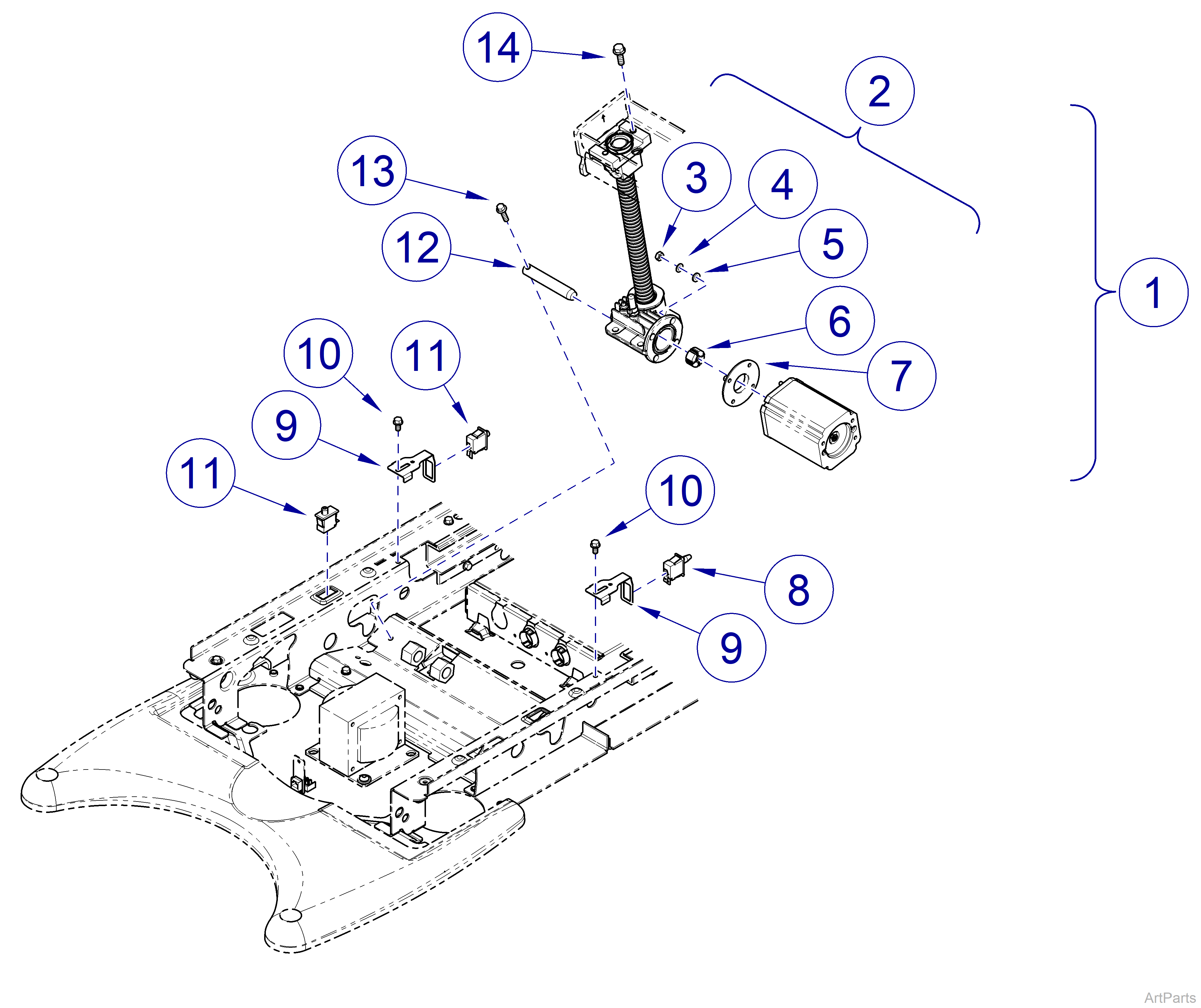 626 Chair Base Actuator / Limit Switches