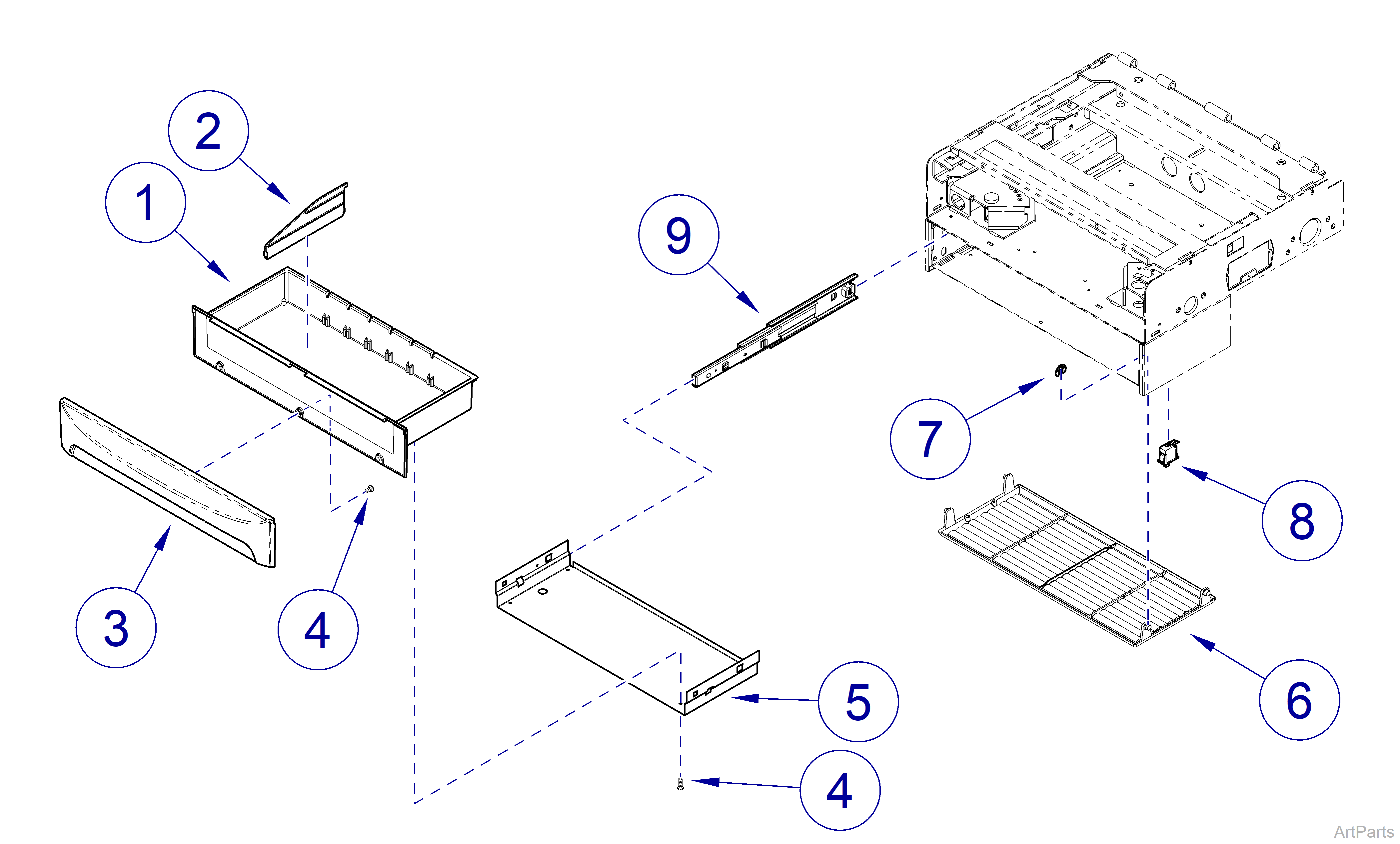 626 Chair Drawer Components