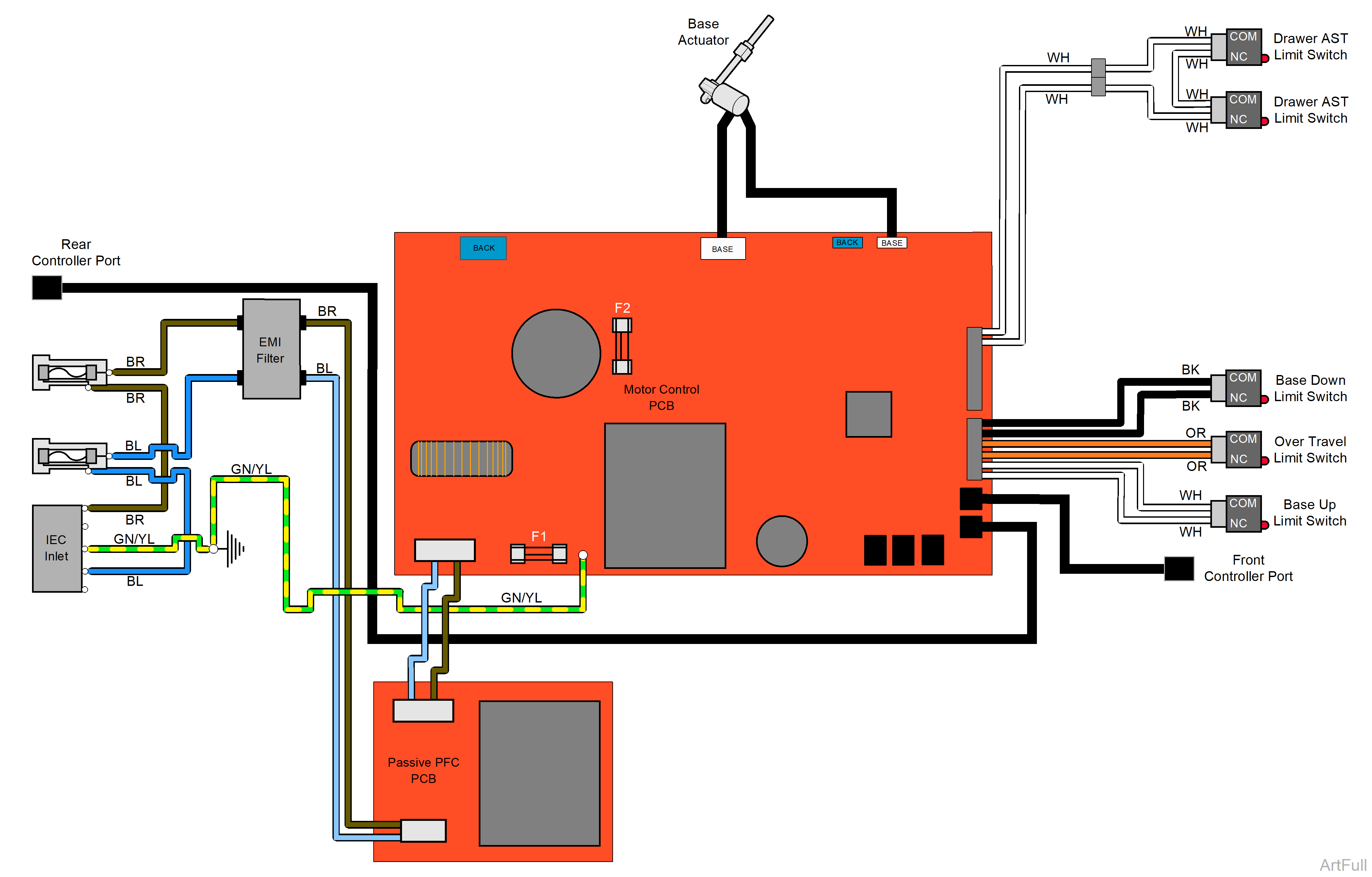 626 Chair Base Up / Down Function Theory of Operation