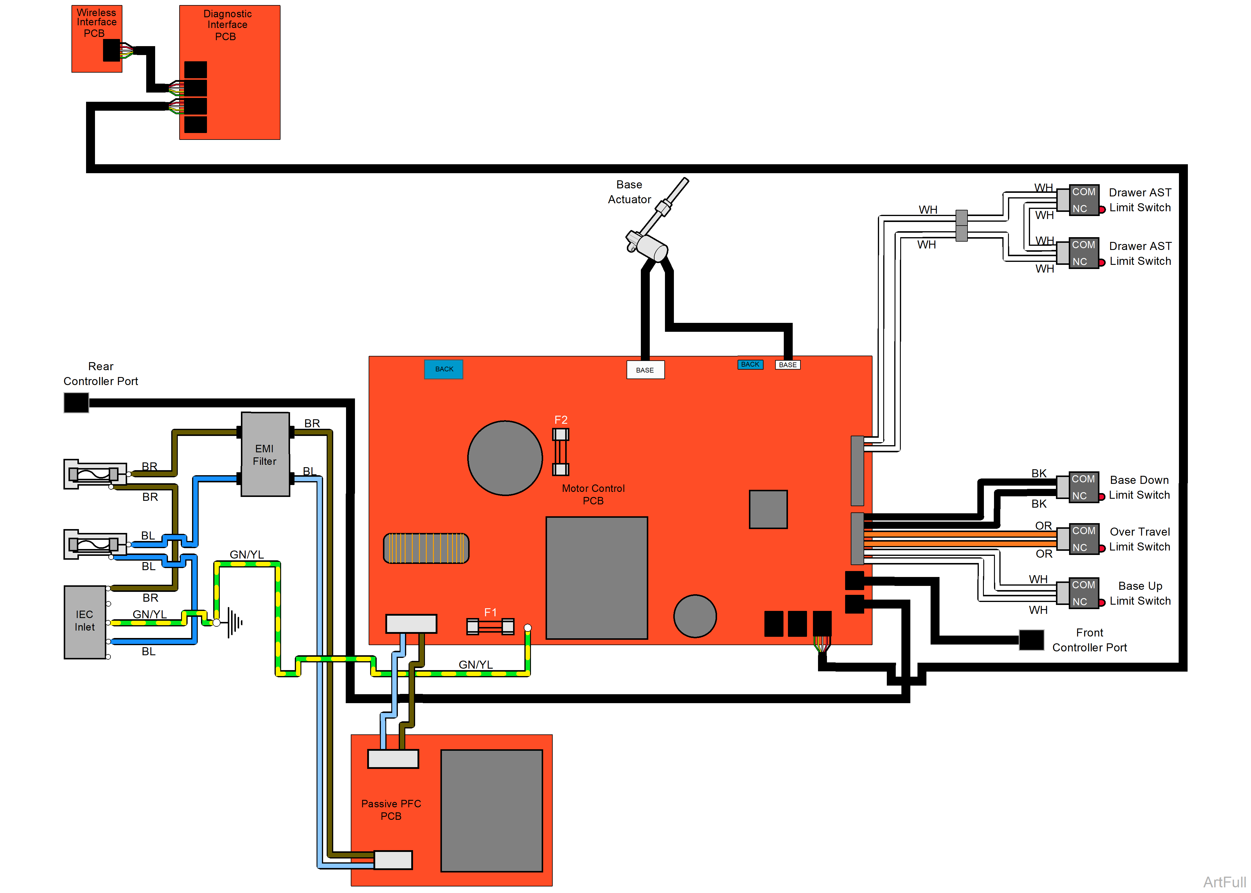 626 Chair Base Up / Down Function Theory of Operation