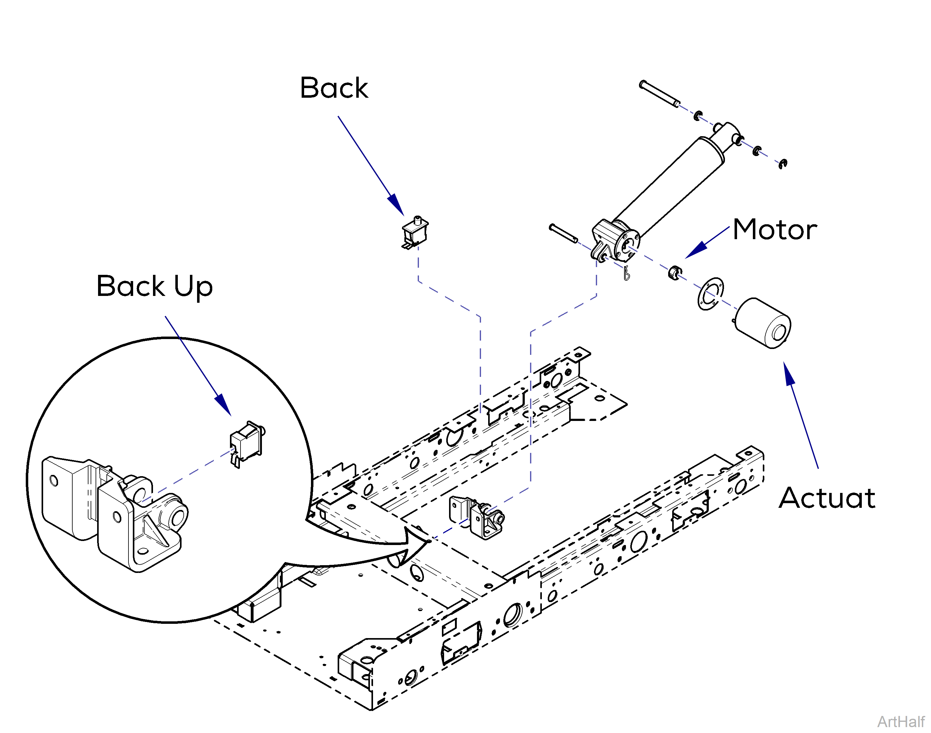 225 Exam Chair Back Function Components