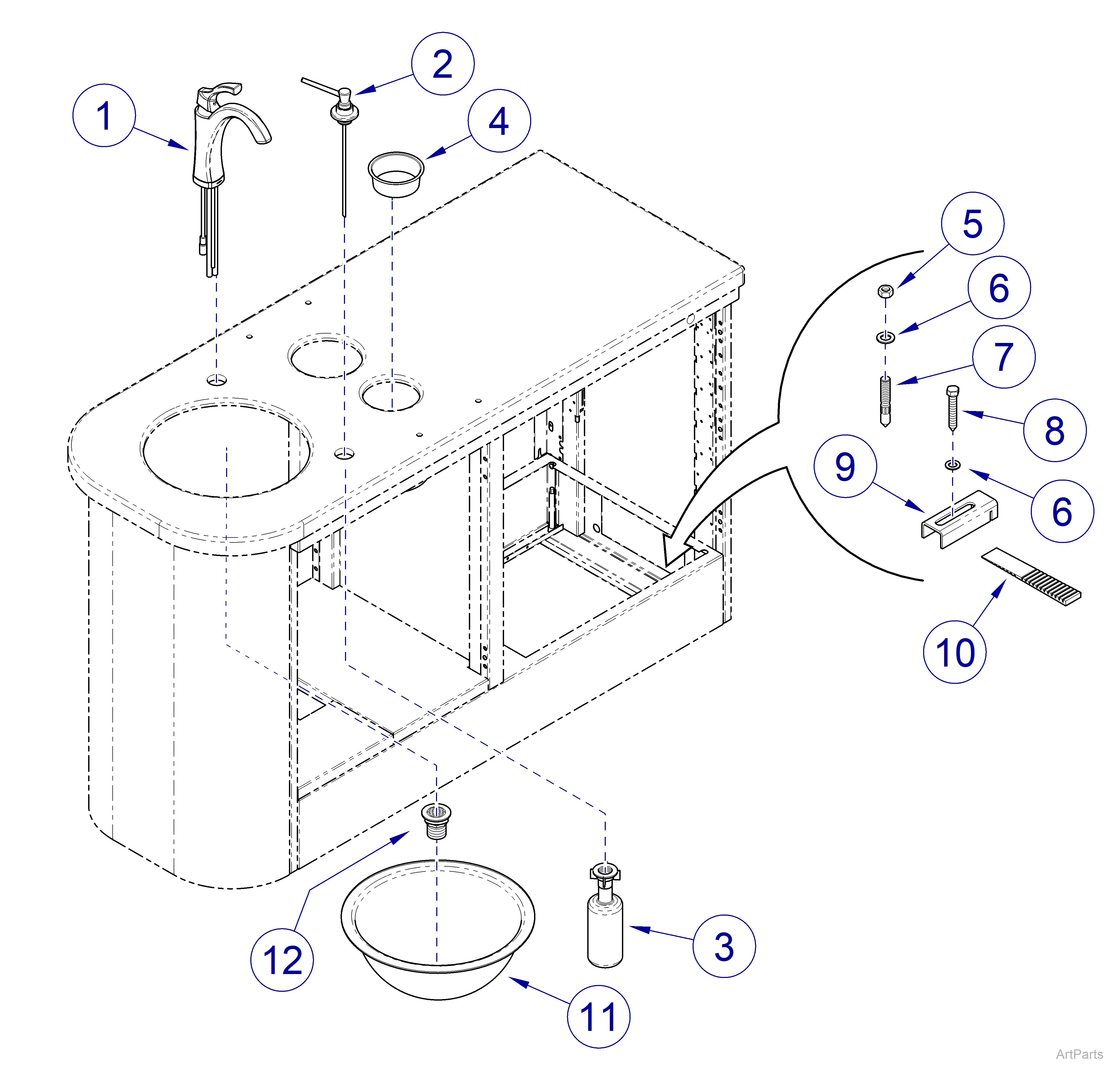 Midmark Synthesis® Cabinetry Sink Components