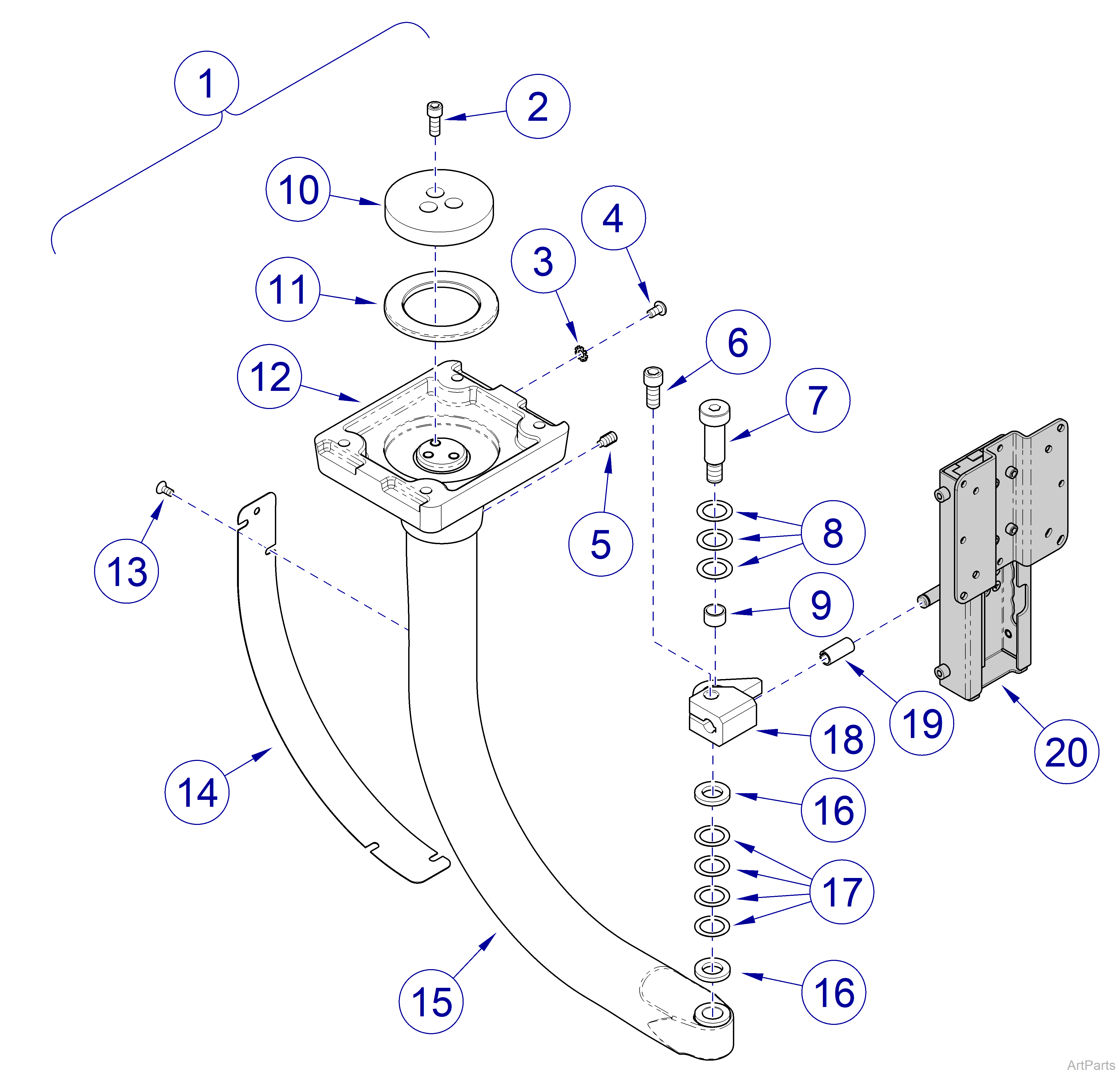 Midmark Synthesis® Cabinetry Monitor Arm Assembly