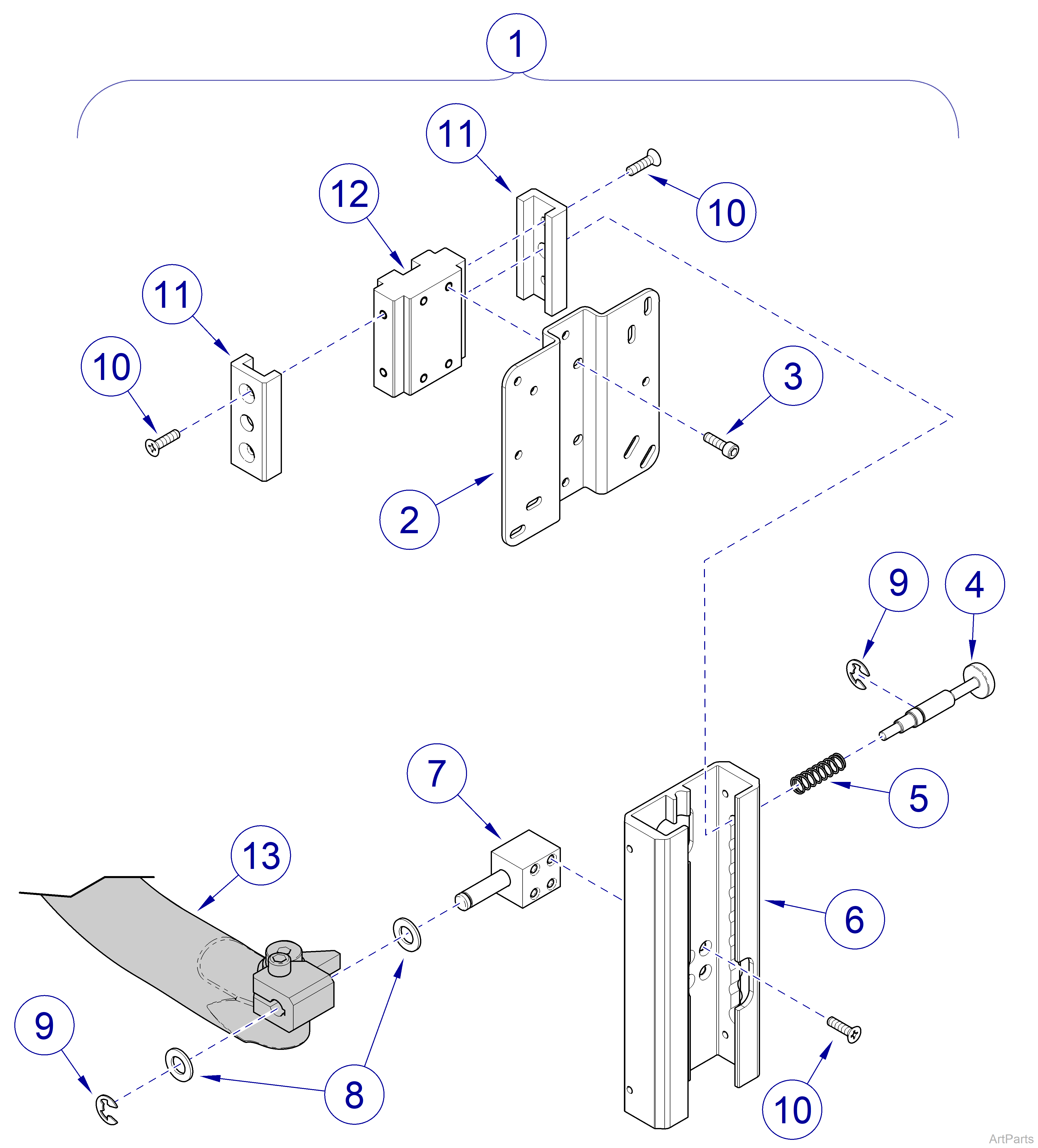 Midmark Synthesis® Cabinetry Monitor Height Adjustment Assembly