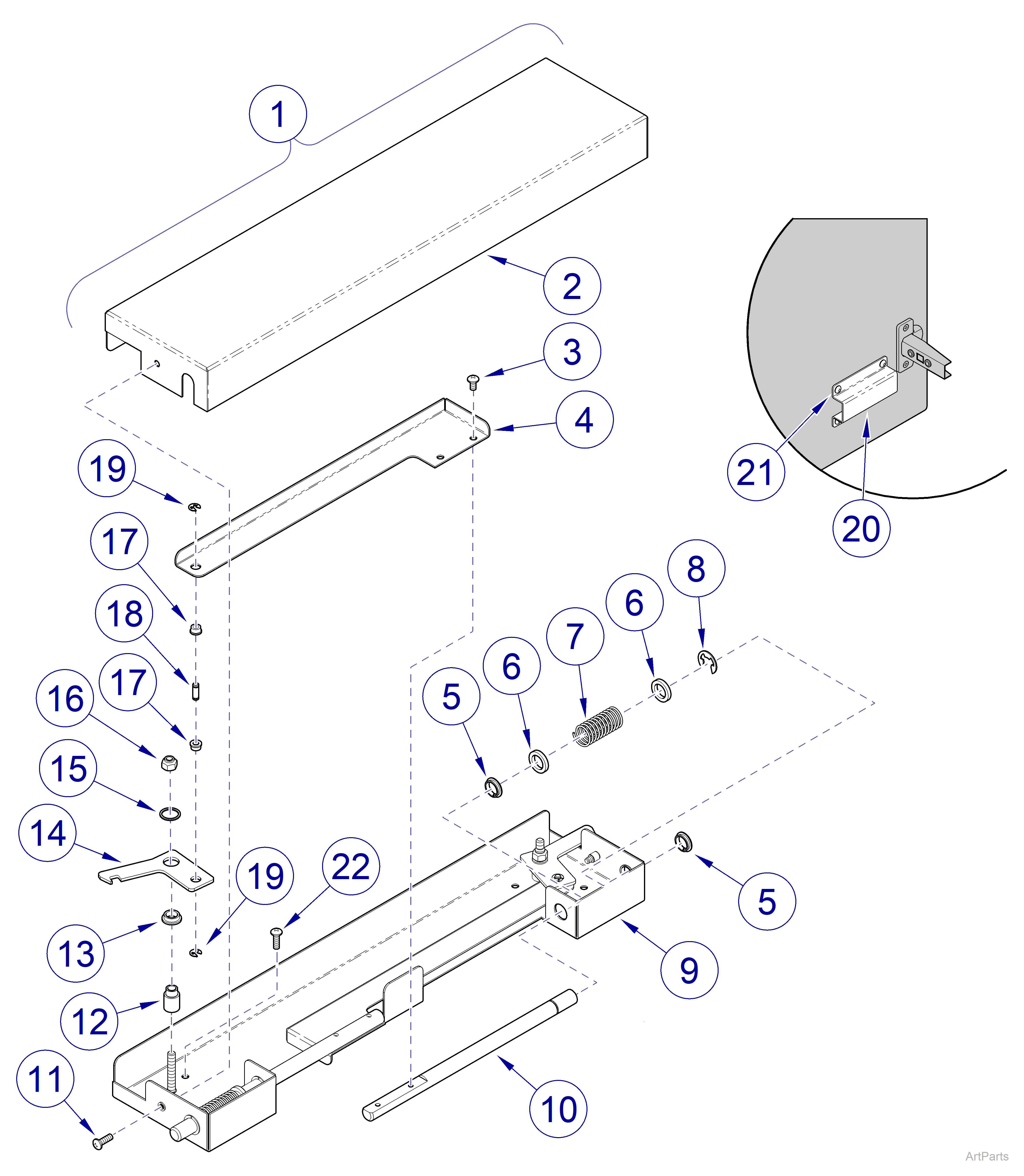 Midmark Synthesis® Cabinetry Bi-Fold Door Latch Assembly
