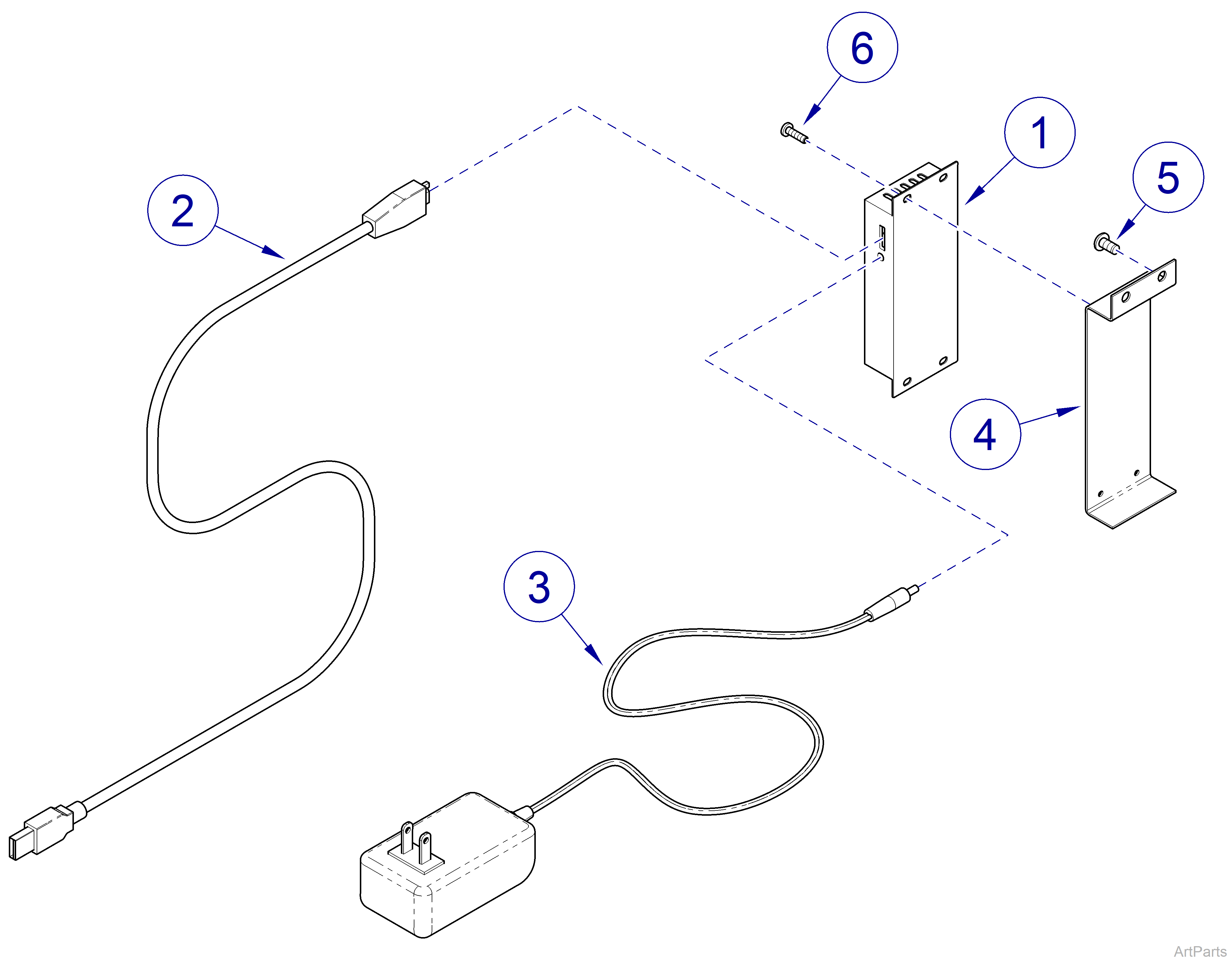 Midmark Synthesis® Cabinetry Four Port USB Assembly