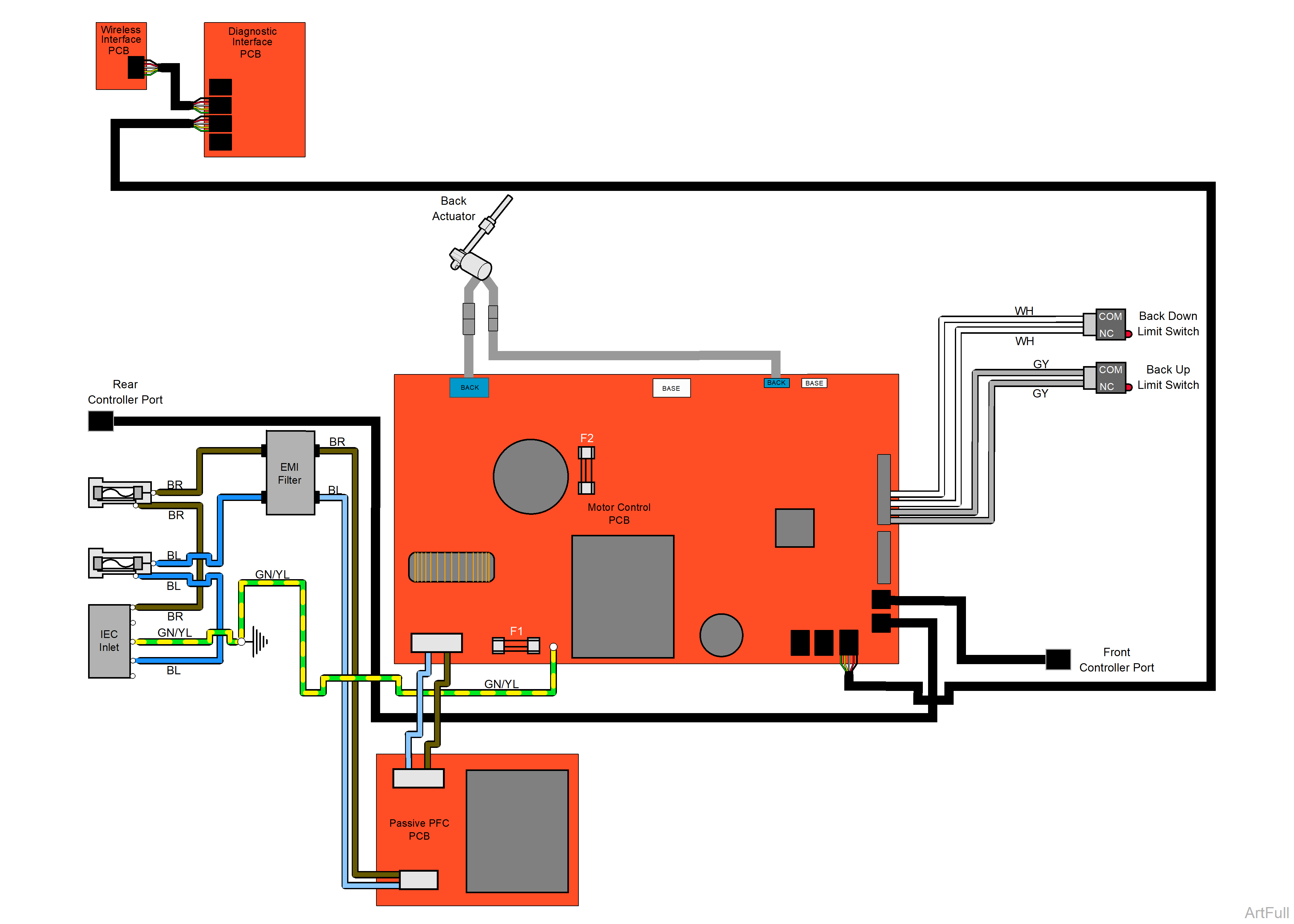 626 Chair Back Function / Fuses and Connections (-001 thru -004)