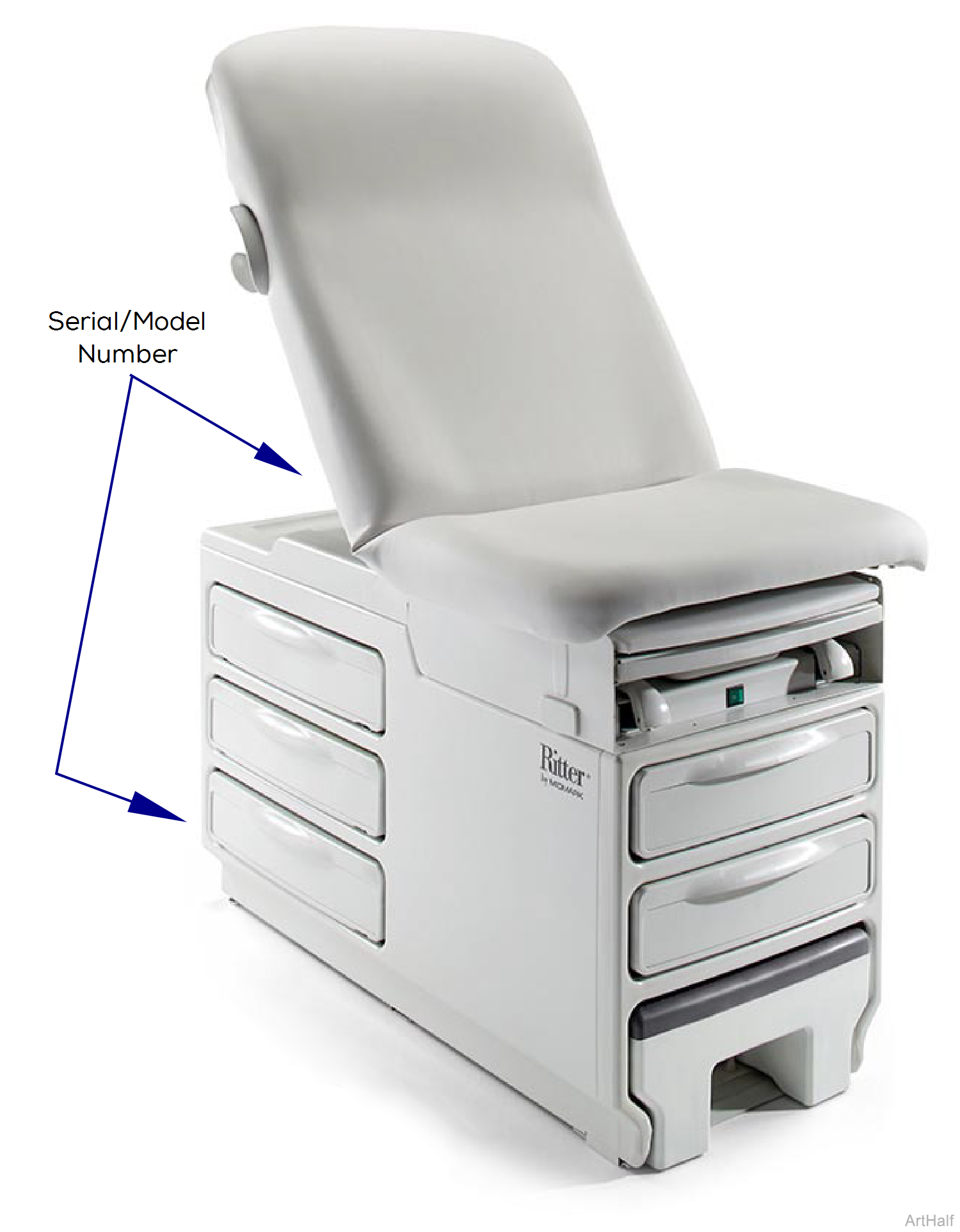 204 and 604 Table Model / Serial Number Location