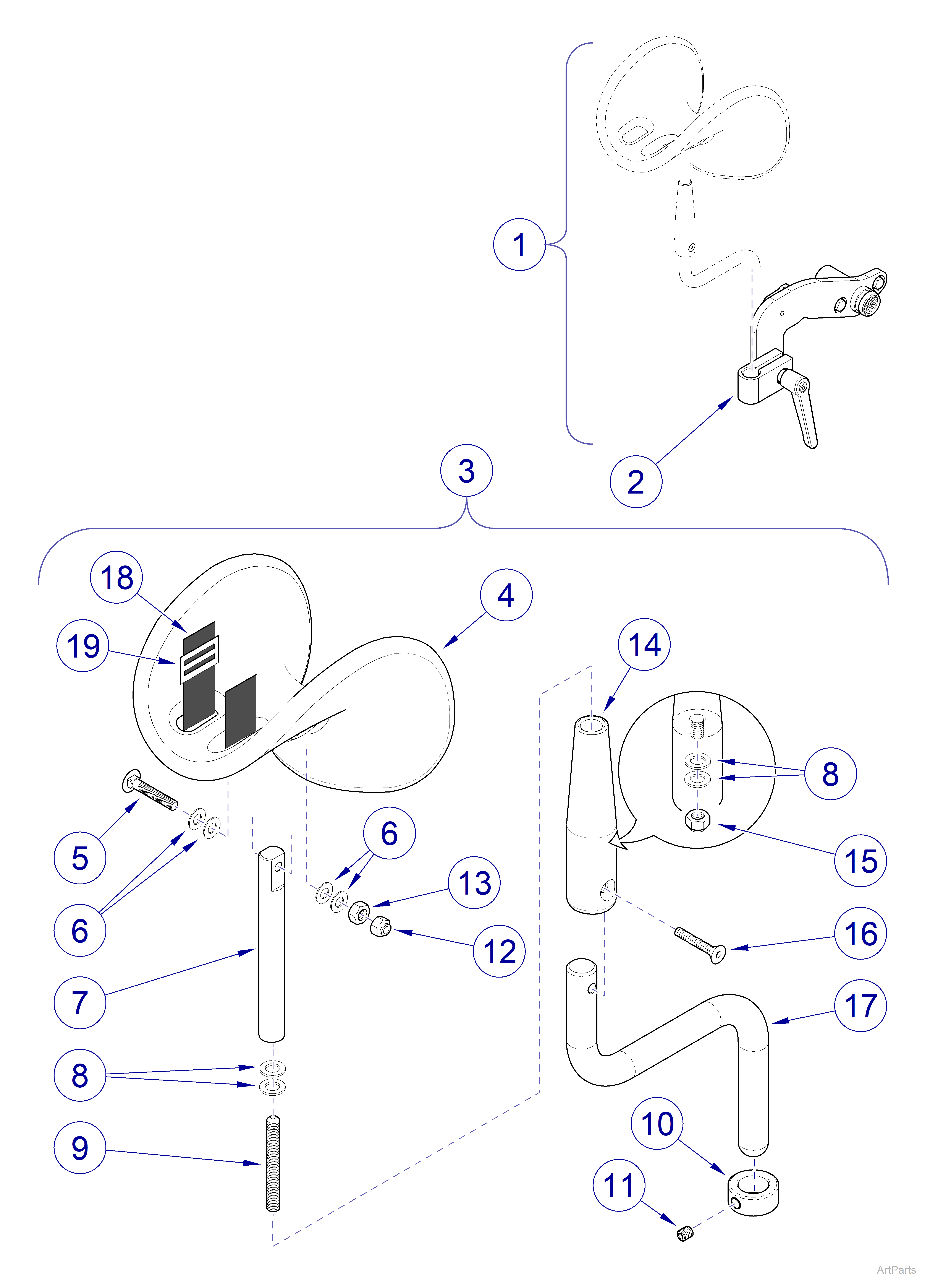 9A643001 Standard Knee Crutch Set