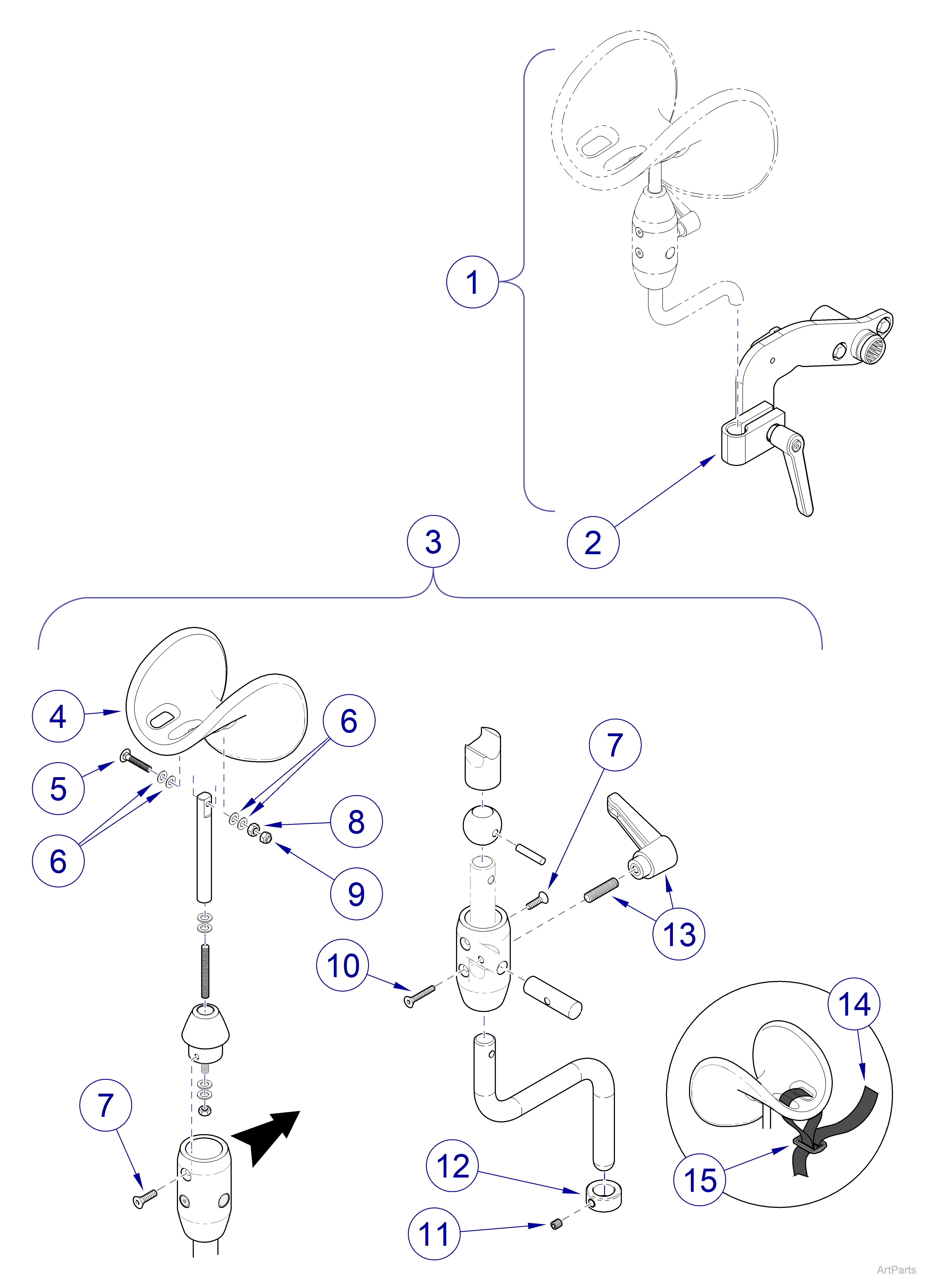 9A645001 Articulating Knee Crutch Set