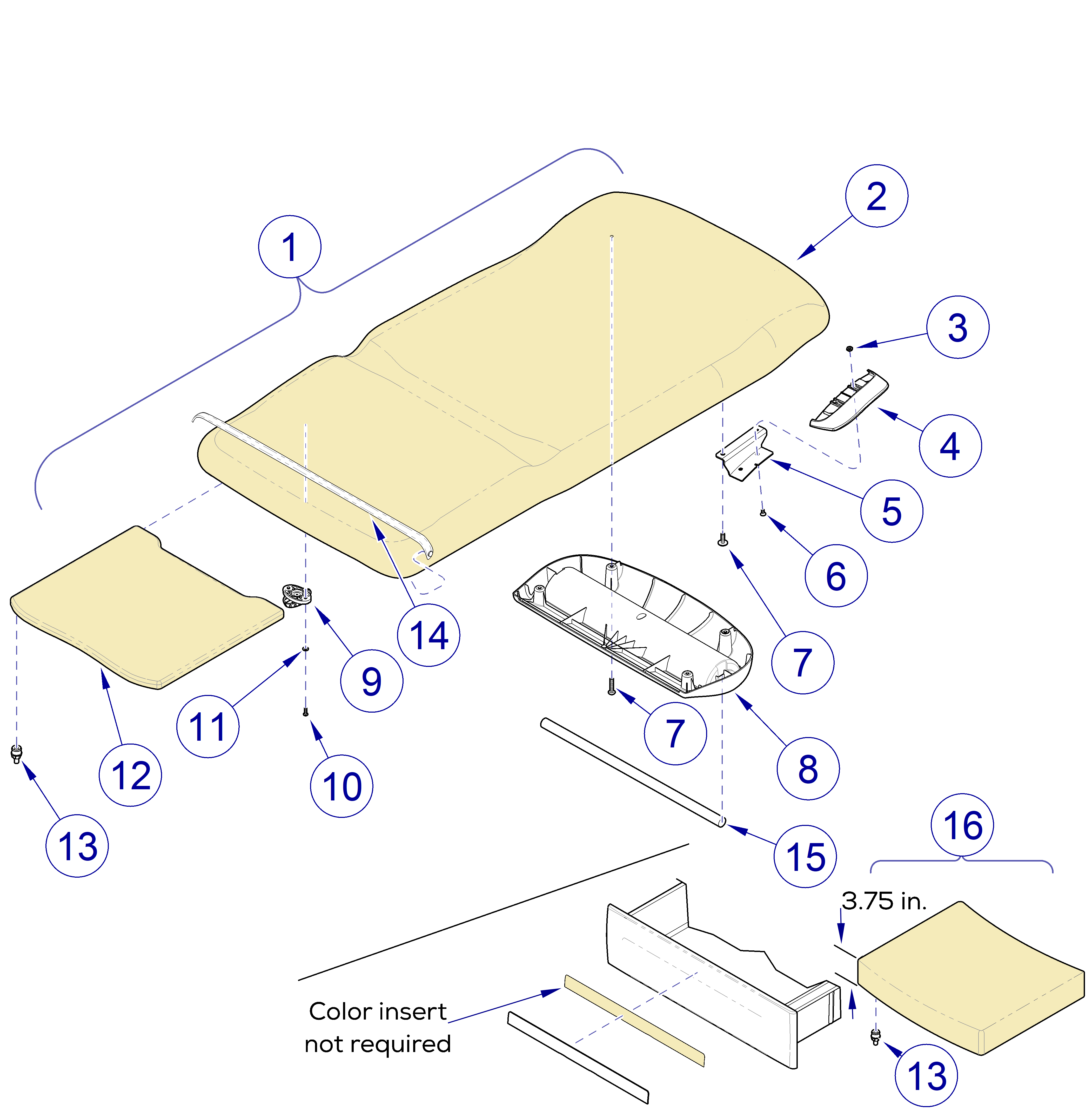 625 Table Premium Upholstery 28-inch wide