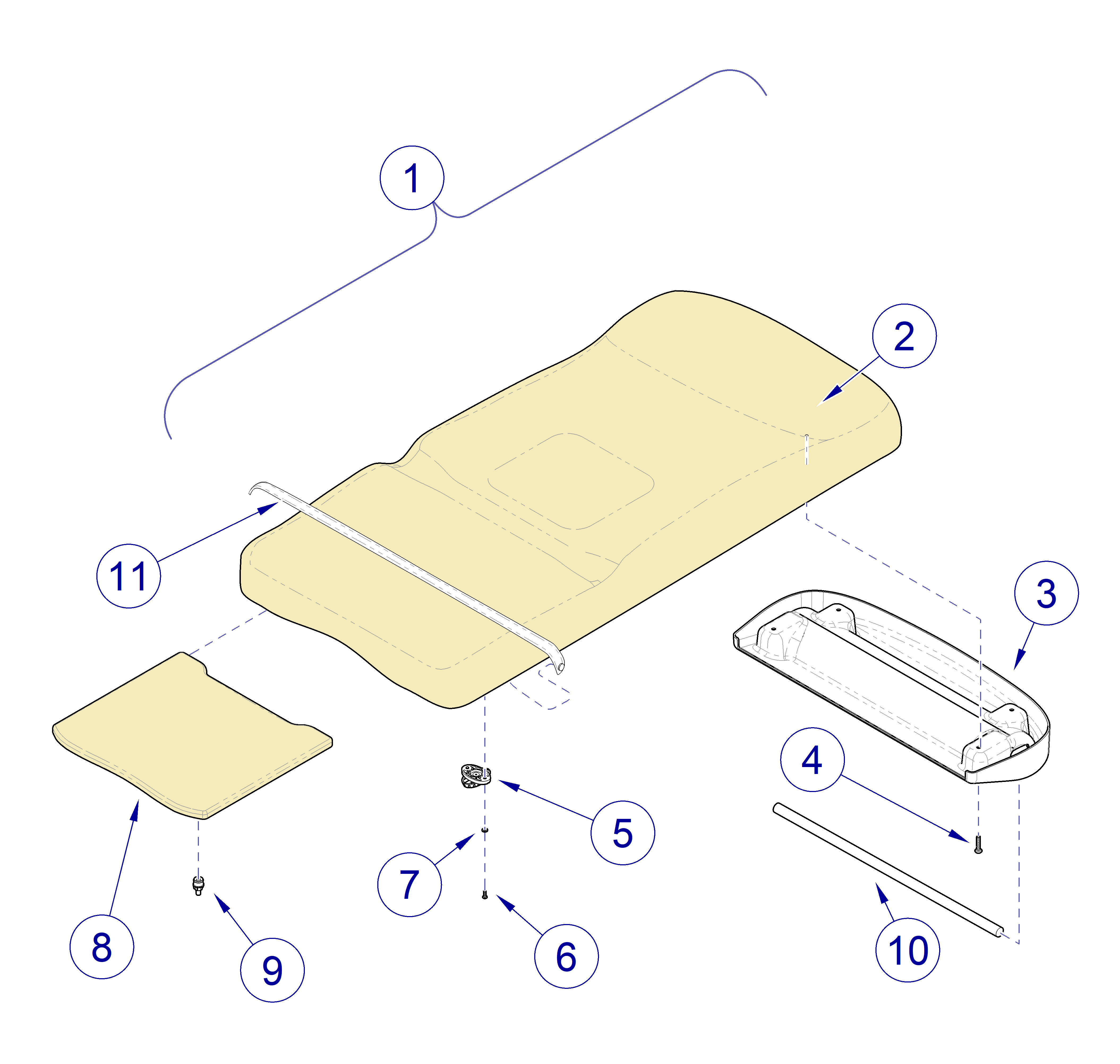 625 Table Premium UltraFree Upholstery, 32-inch wide