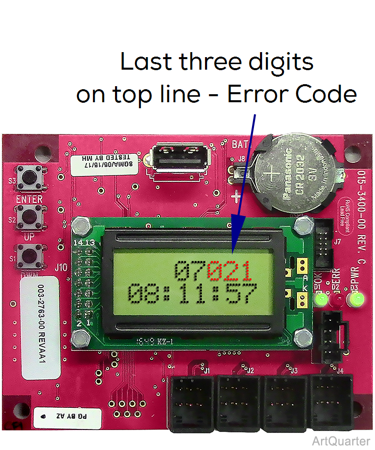 626 Chair last three digits are the Error Code