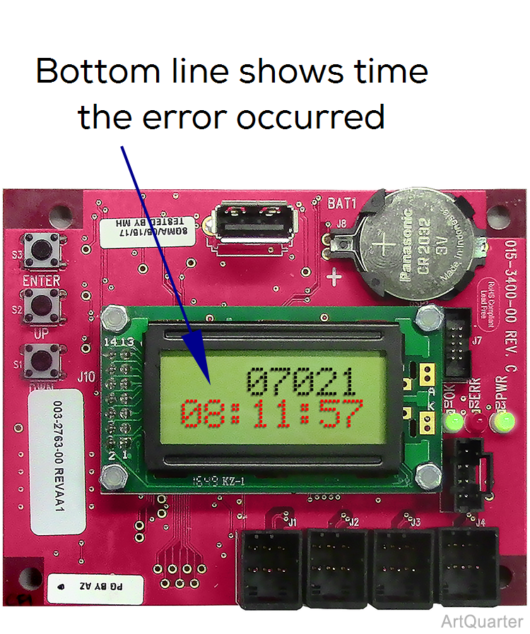 626 Chair Bottom line is the date the error occured