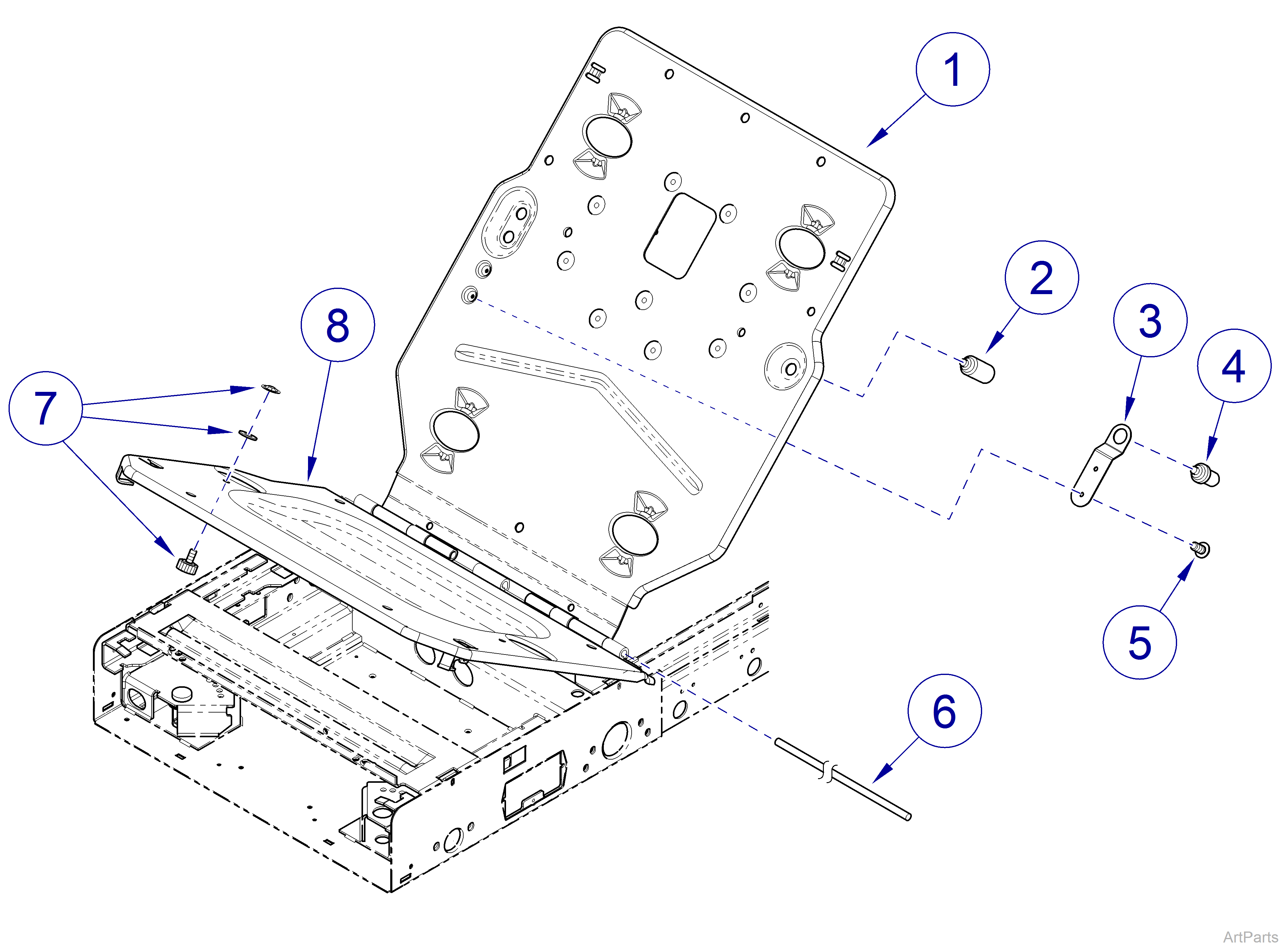 627 Chair Seat / Back Mounting Frame