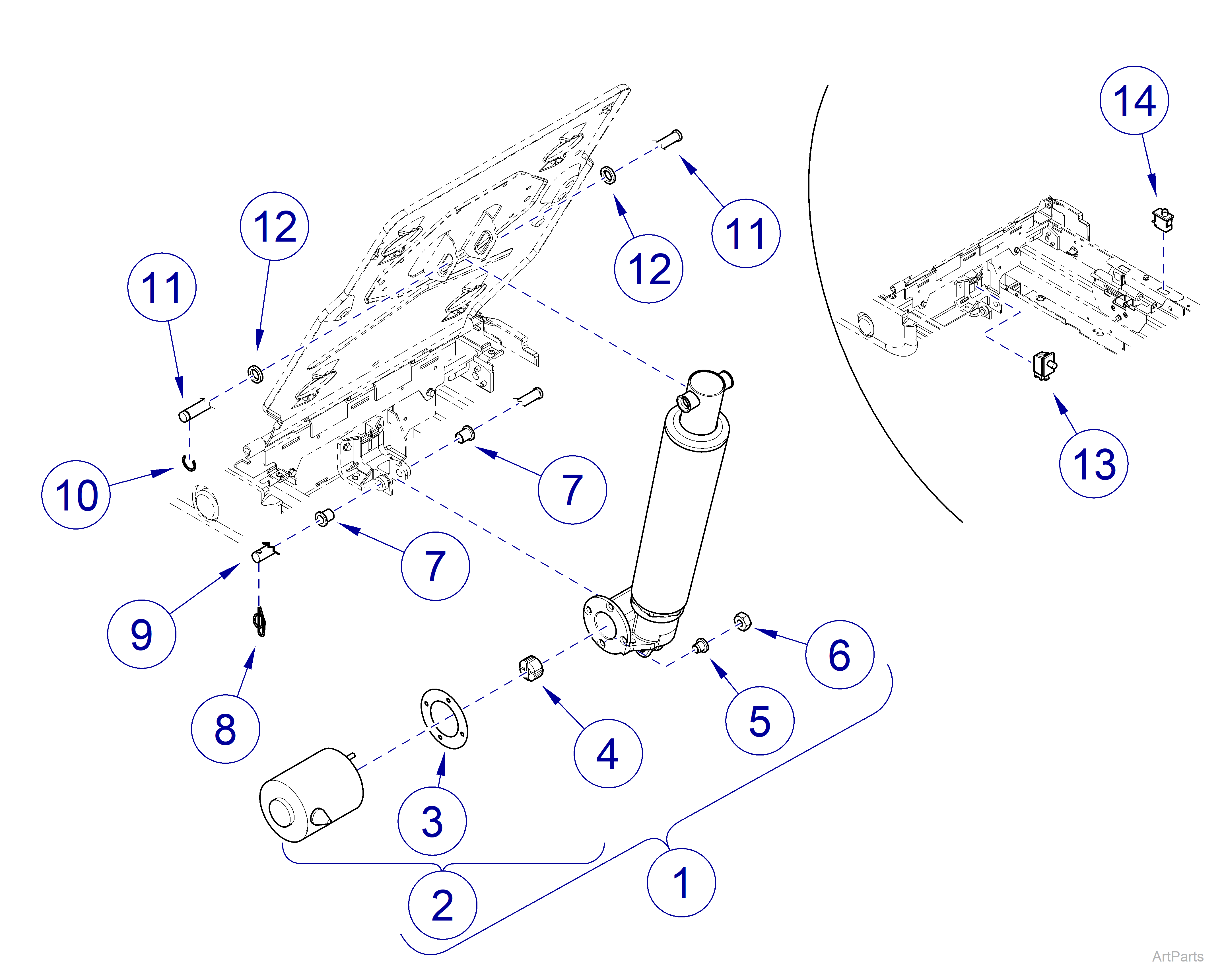 627 Chair Back Actuator / Limit Switches