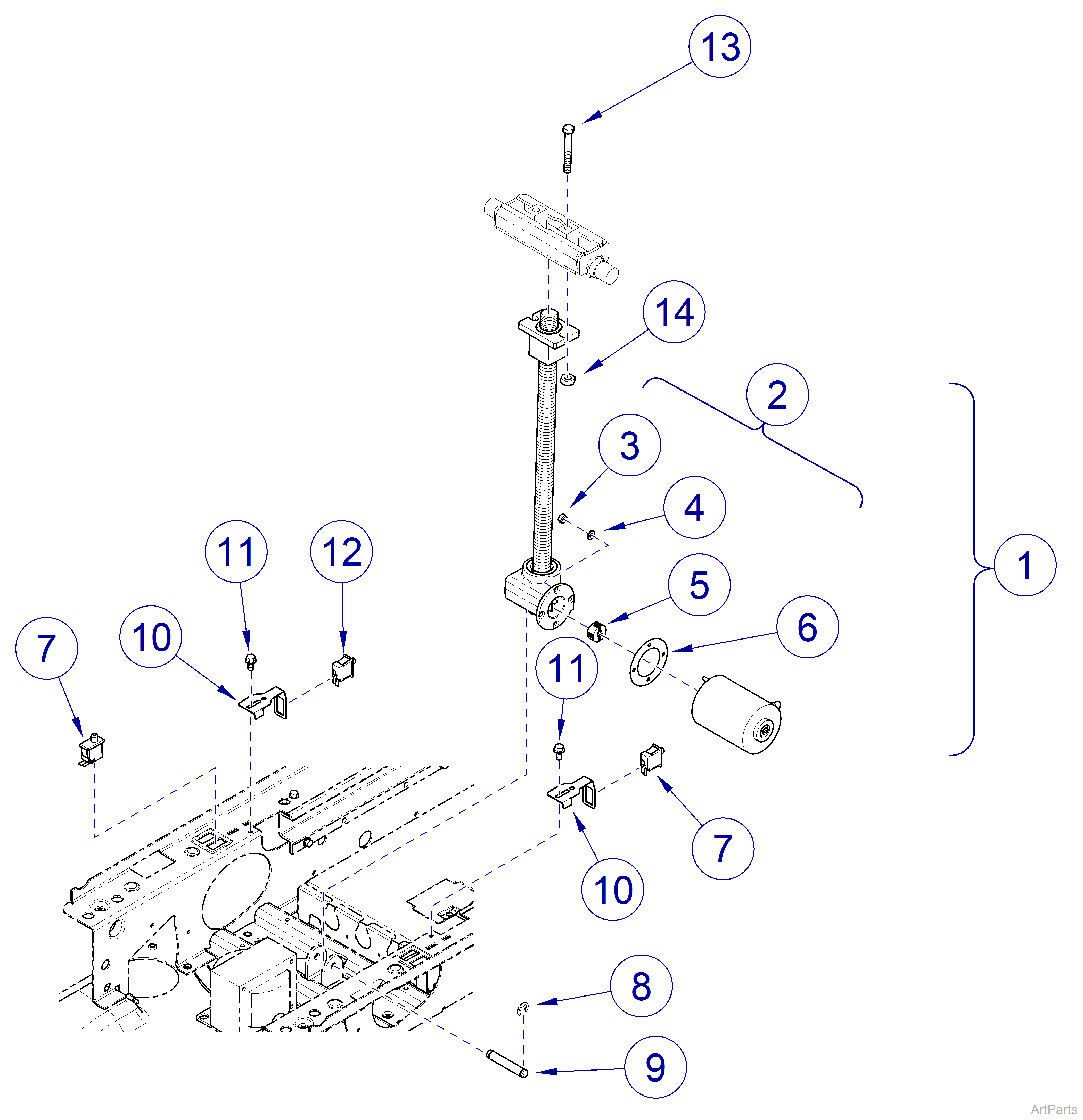 627 Chair Base Actuator / Limit Switches