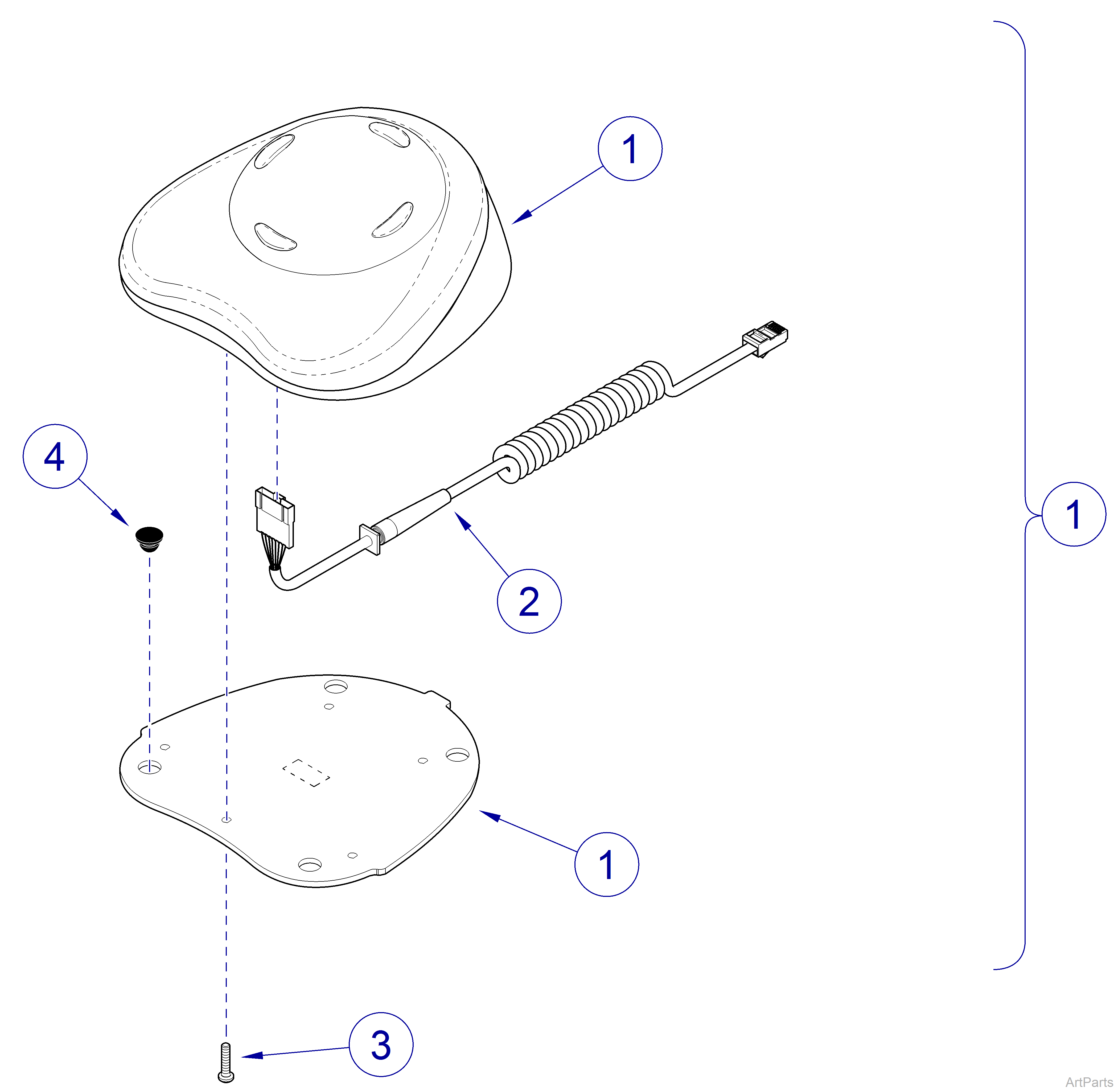 627 Chair Foot Control Assembly