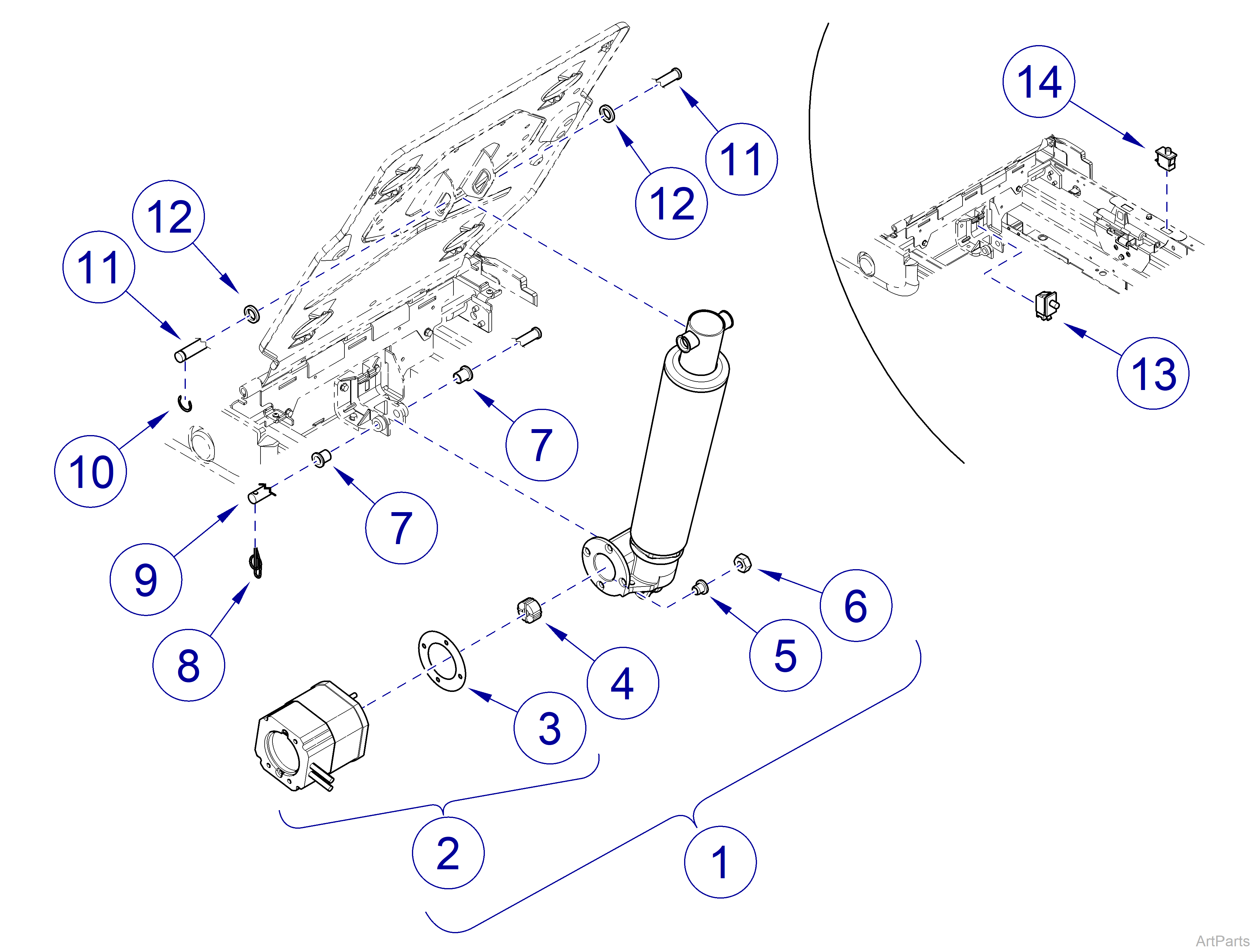 626 Chair Back Actuator / Limit Switches