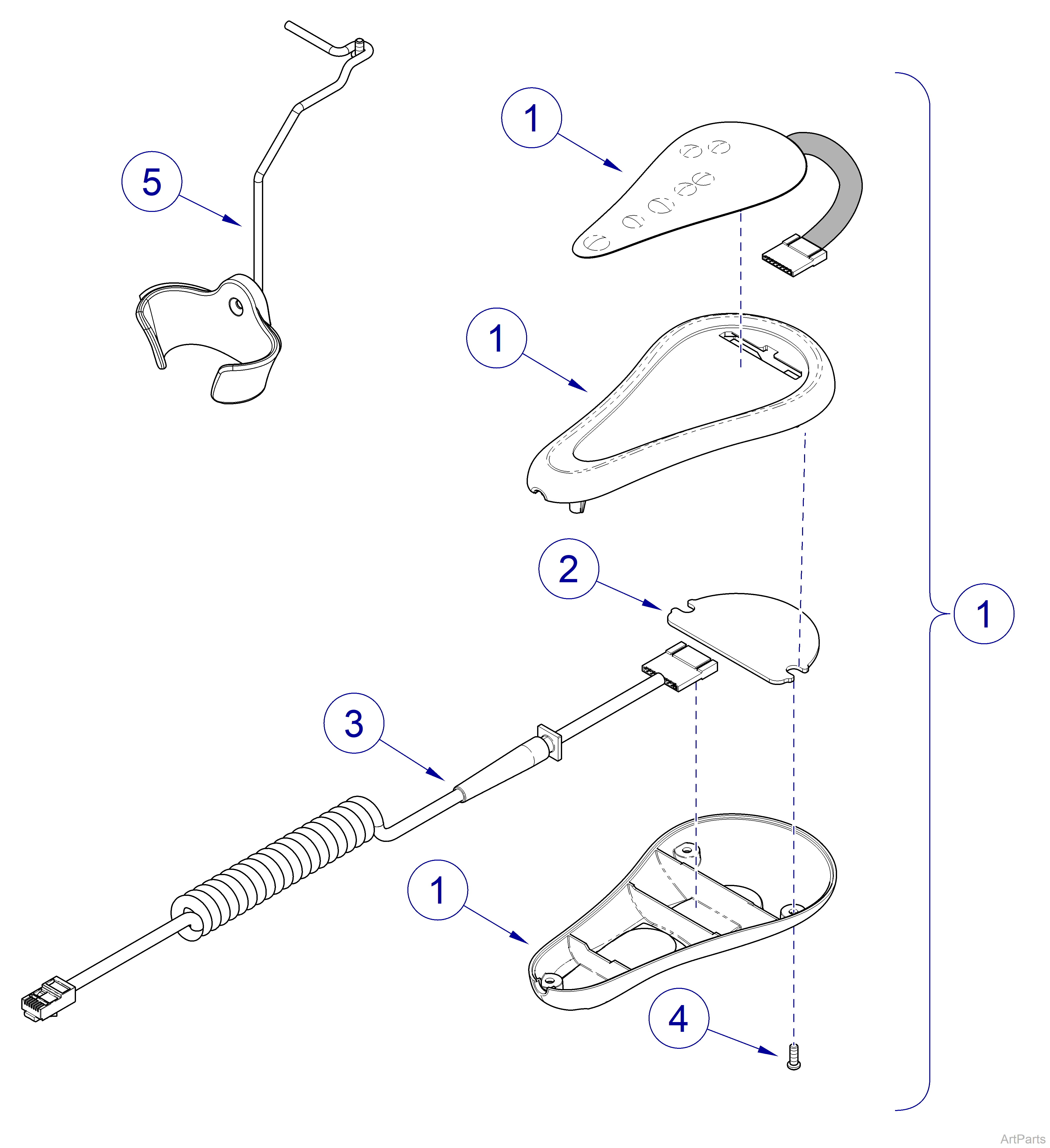 626 Chair Hand Control Assembly