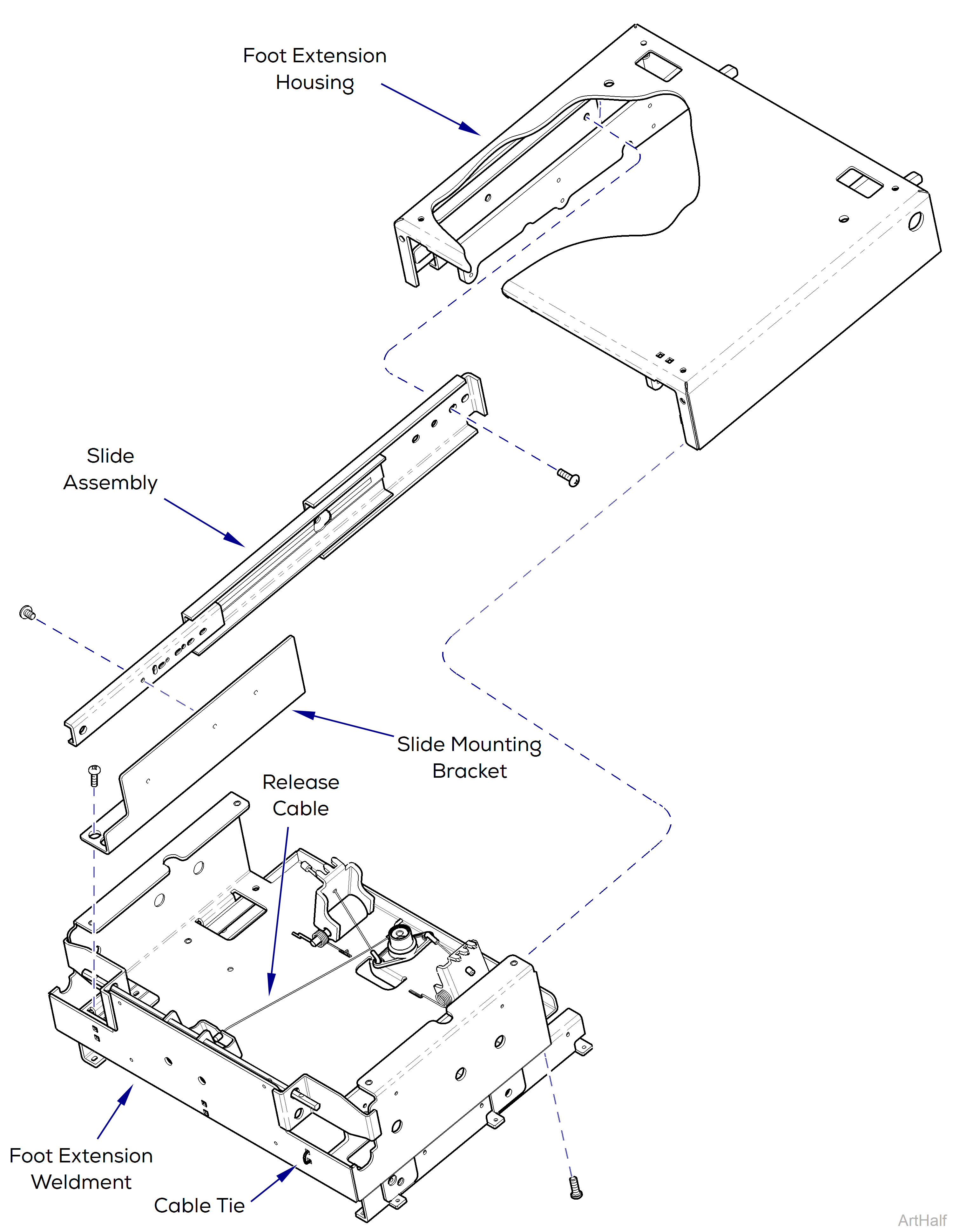 646 Chair Foot Extension Slides Access Procedures