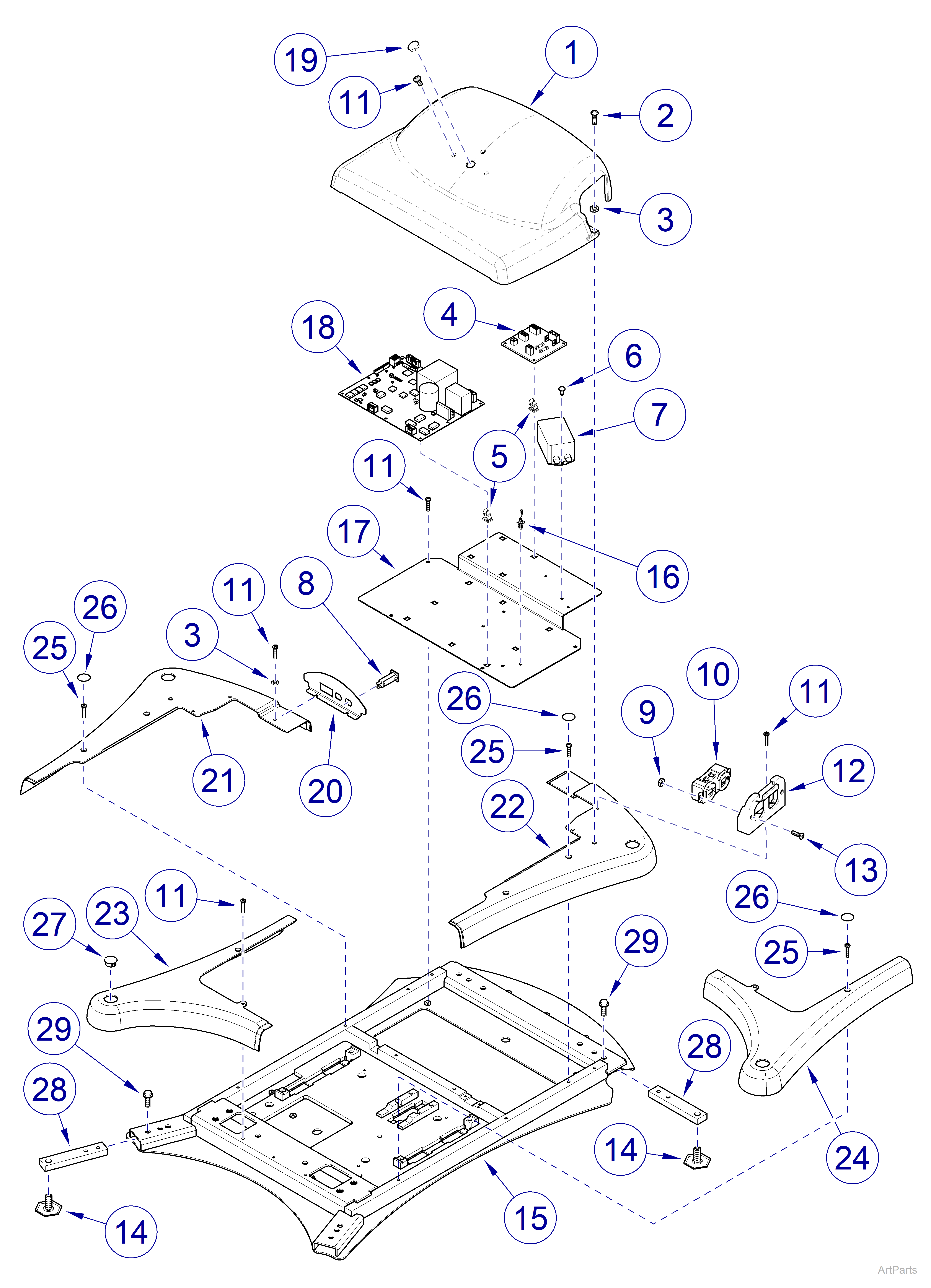 646 Chair Base Components