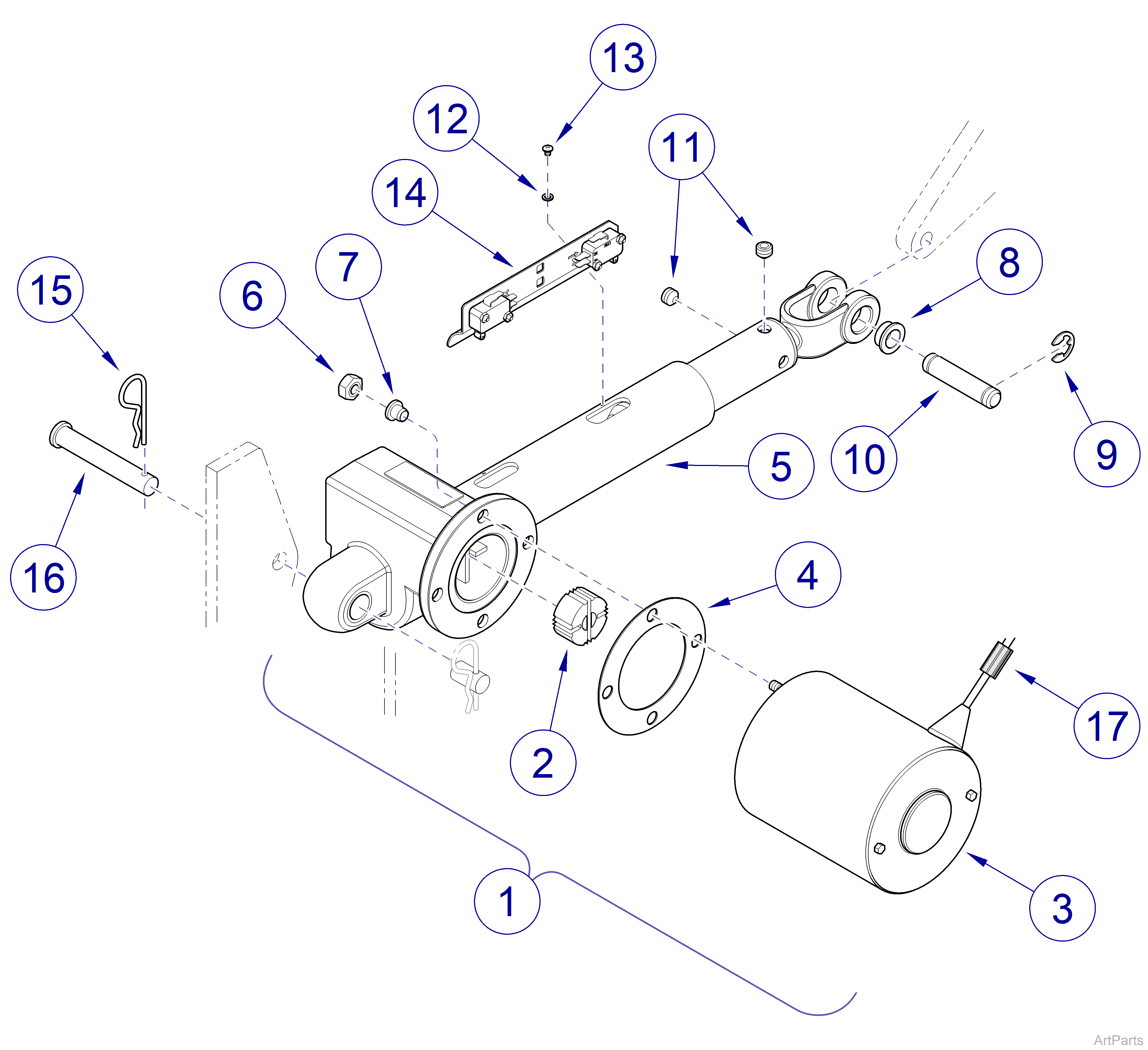 646 Chair Back Actuator / Limit Switches