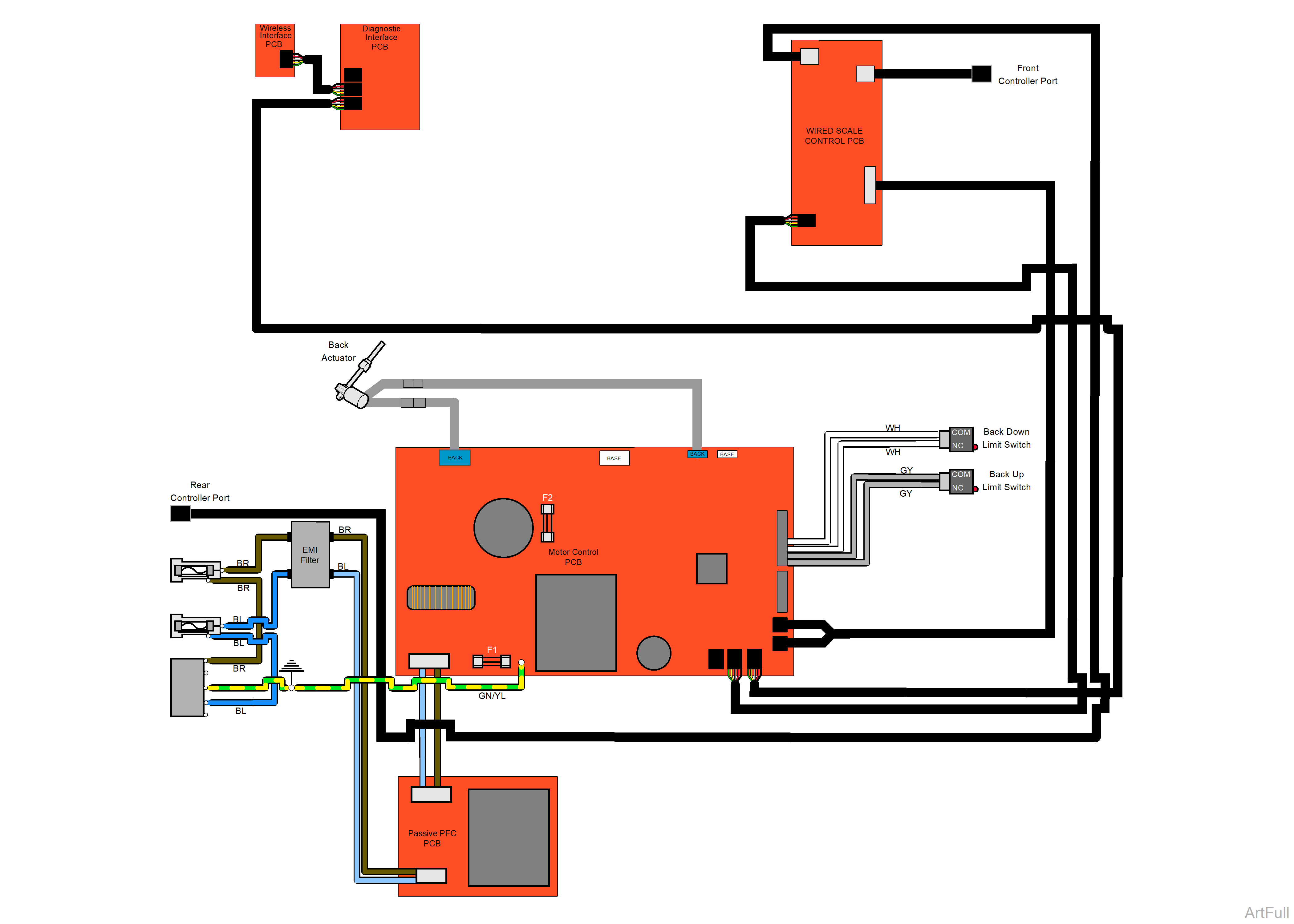 626 Chair Back Function / Fuses and Connections (-005 and -006)