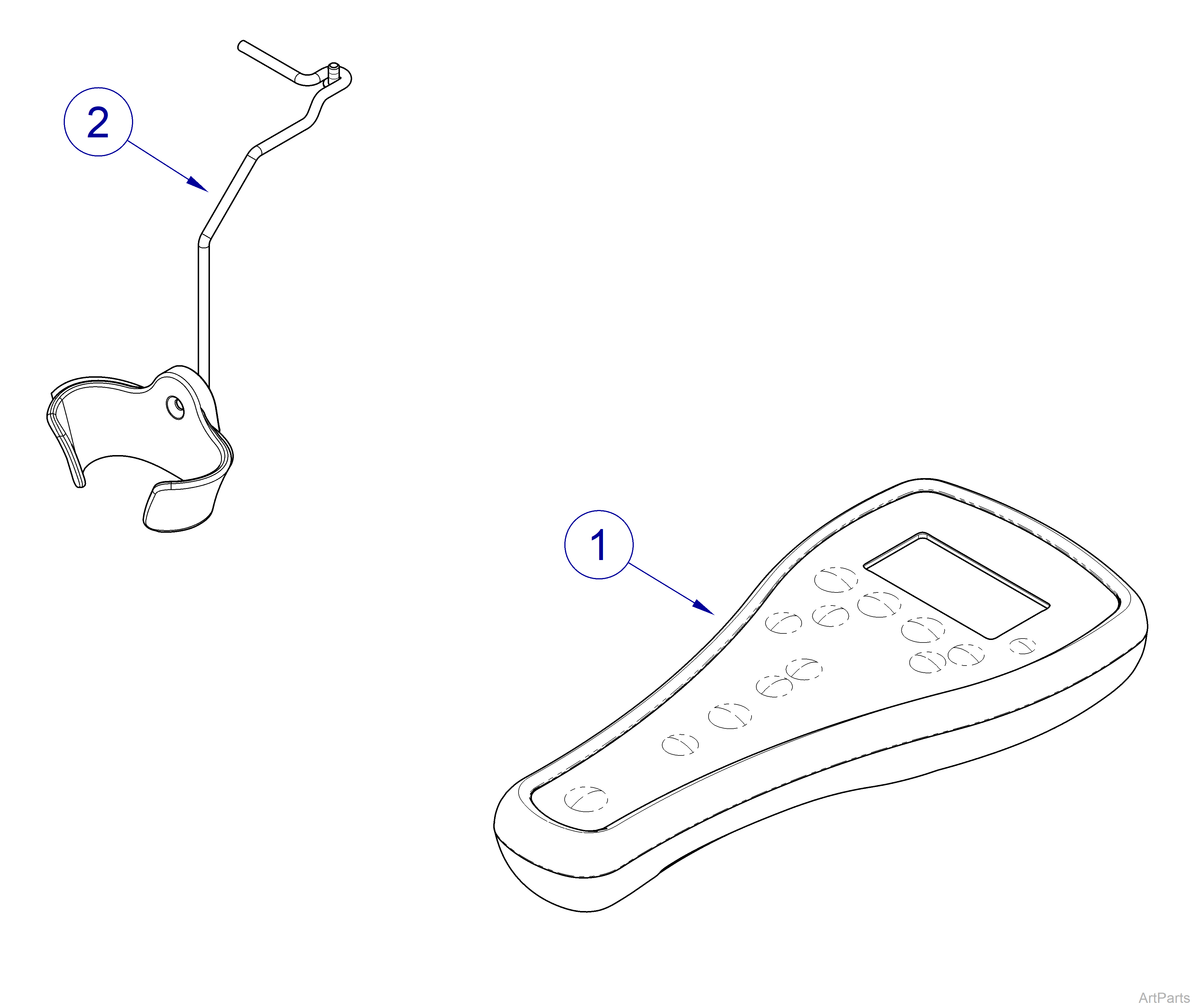 626 Chair Hand Control Assembly