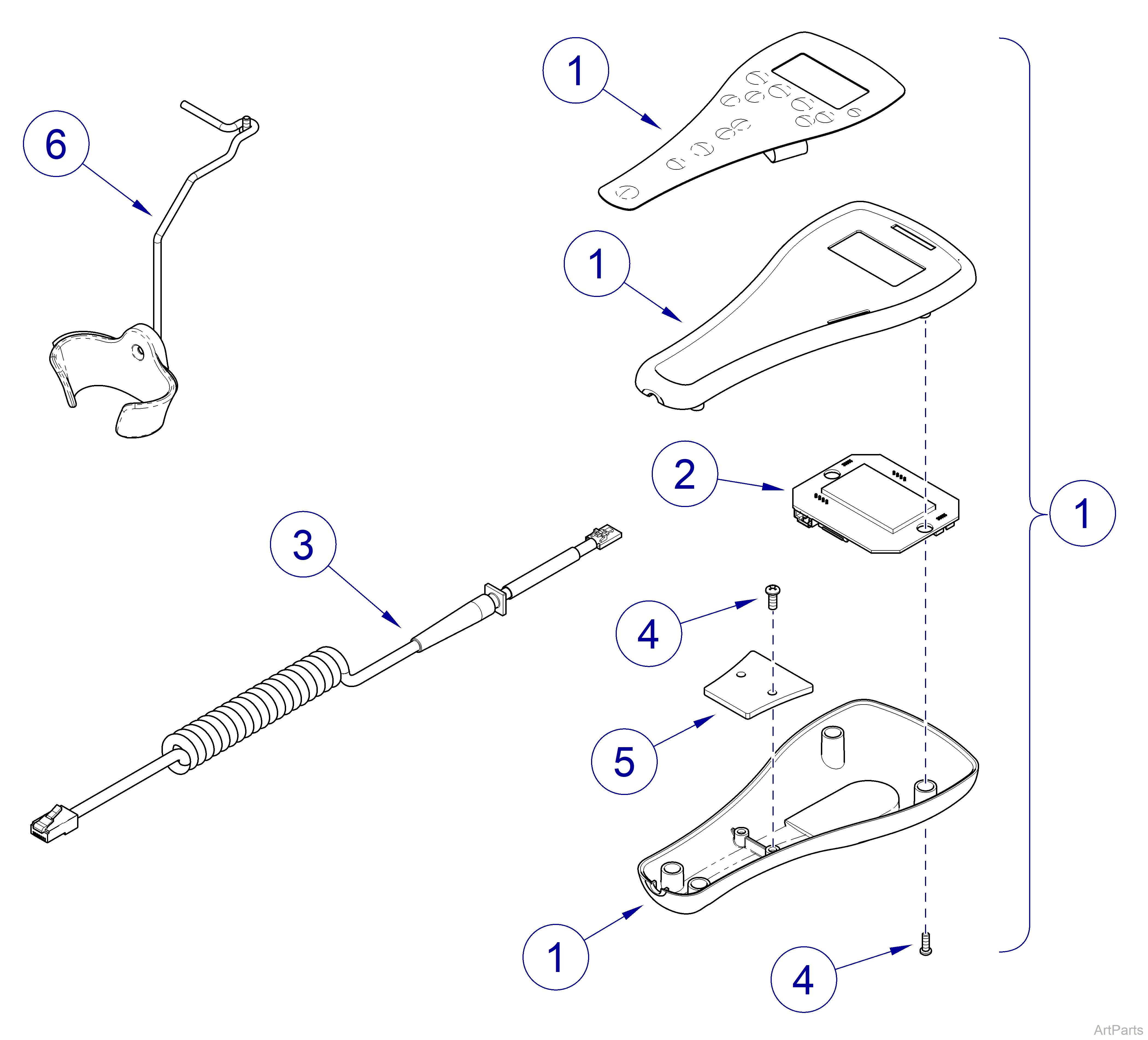 626 Chair Hand Control Assembly