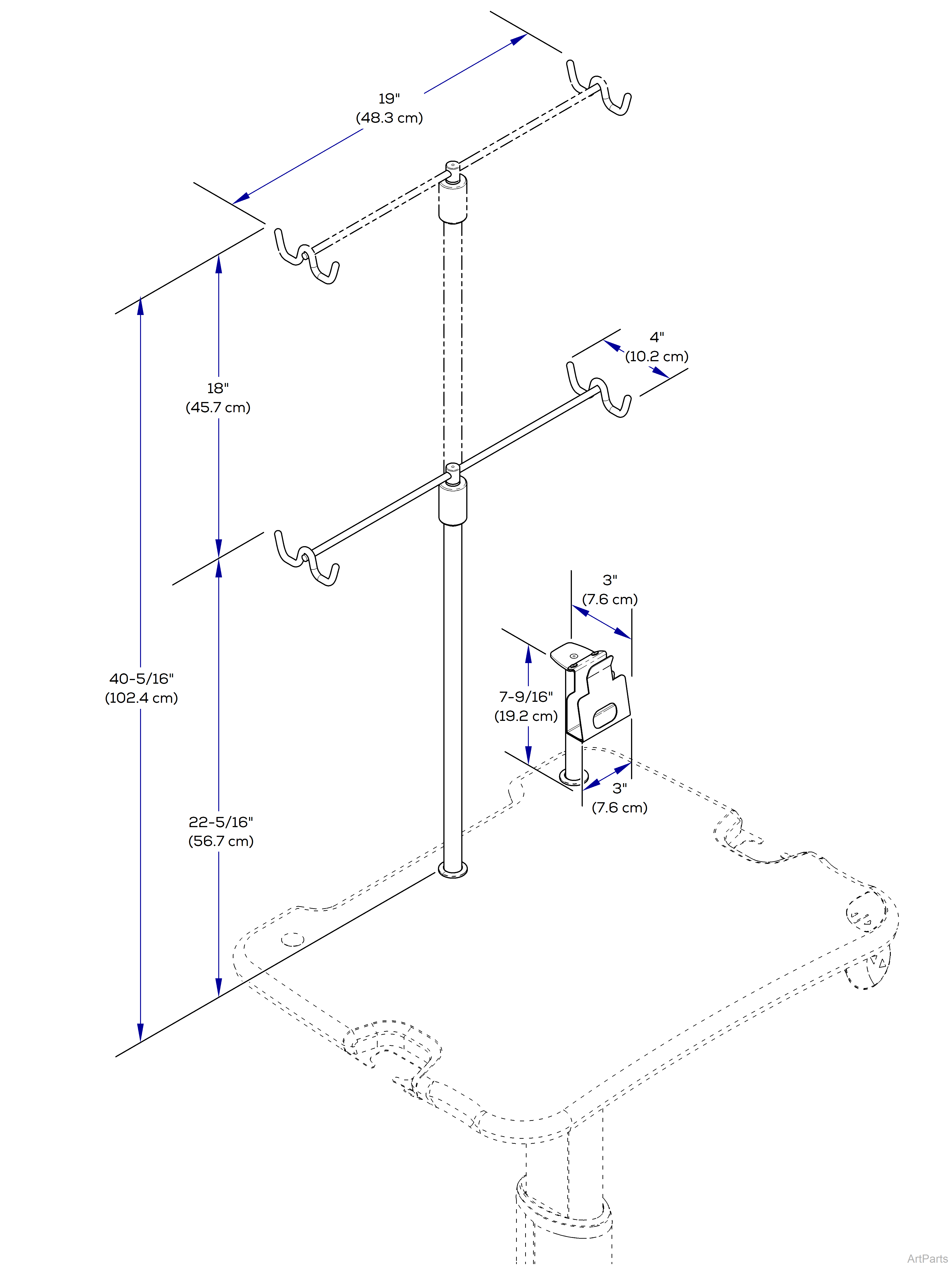 Equipment Pole [9A651001] and Blood Pressure Cuff Holder [9A658001]