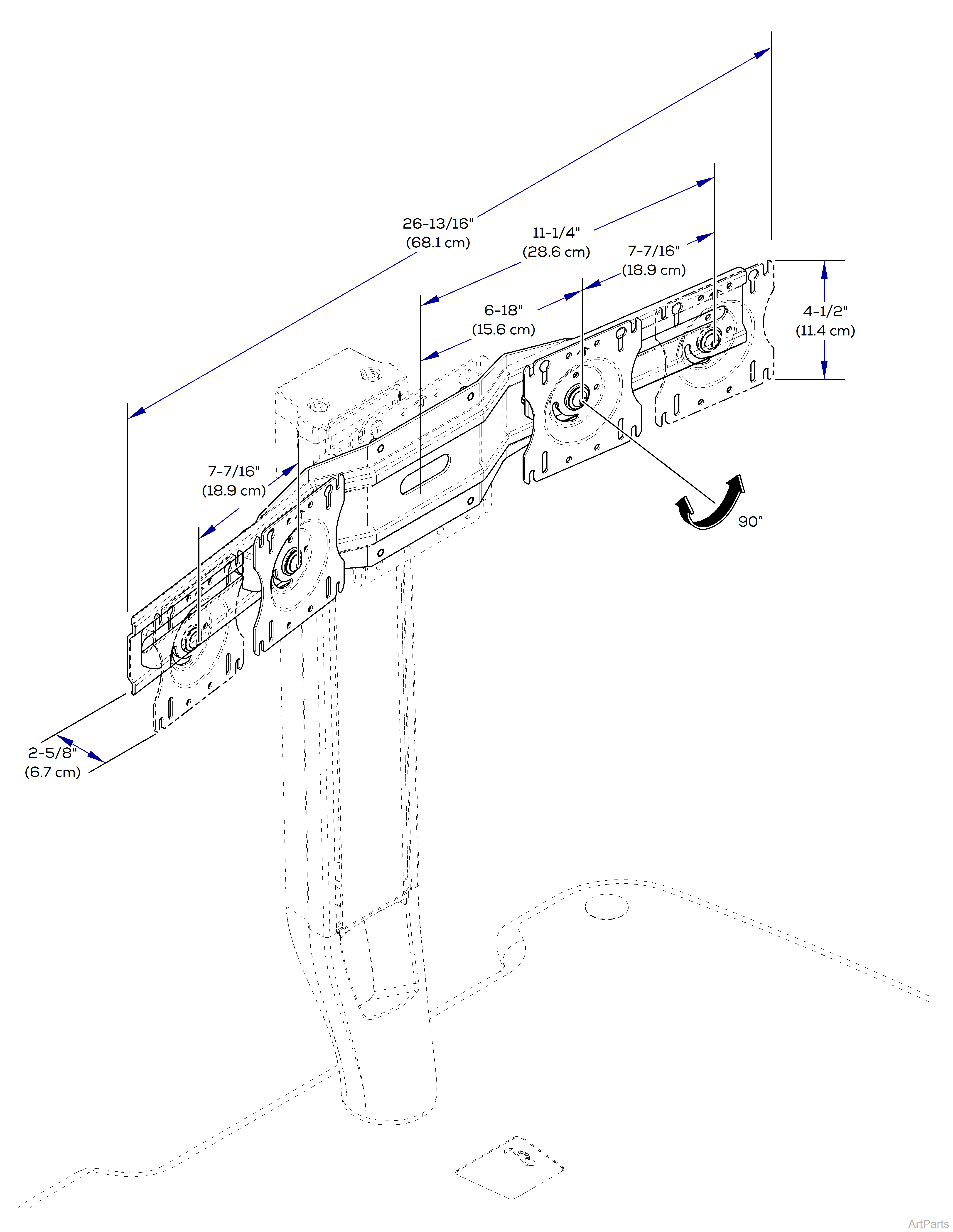 [%=ProductNames/Product.6212y6213y6218y6219Workstations% ]Dual Monitor Mount Arm