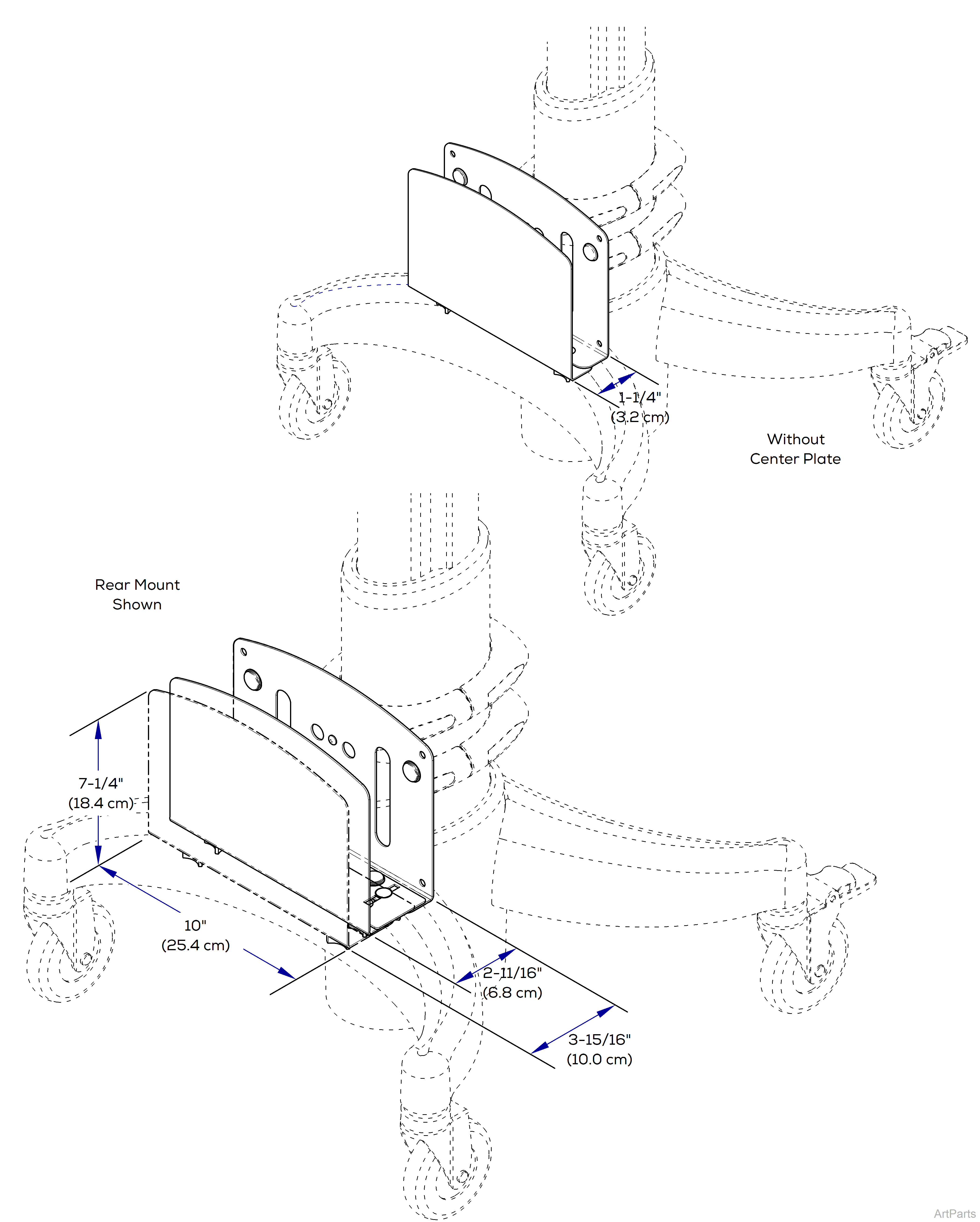 621x Series Midmark WorkstationCPU Holder [9A663001]