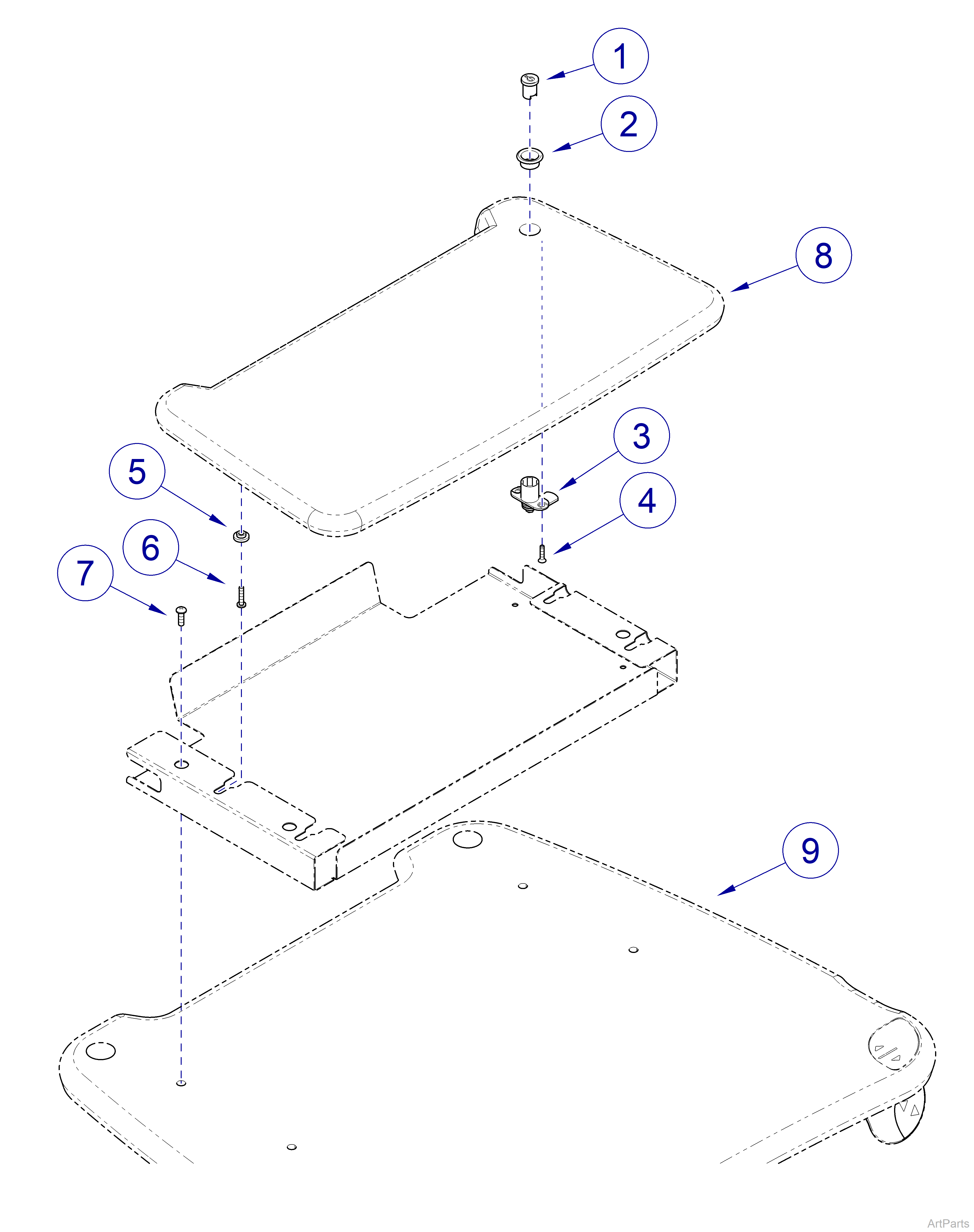 Midmark Workstation Laptop Secondary Worksurface Assembly