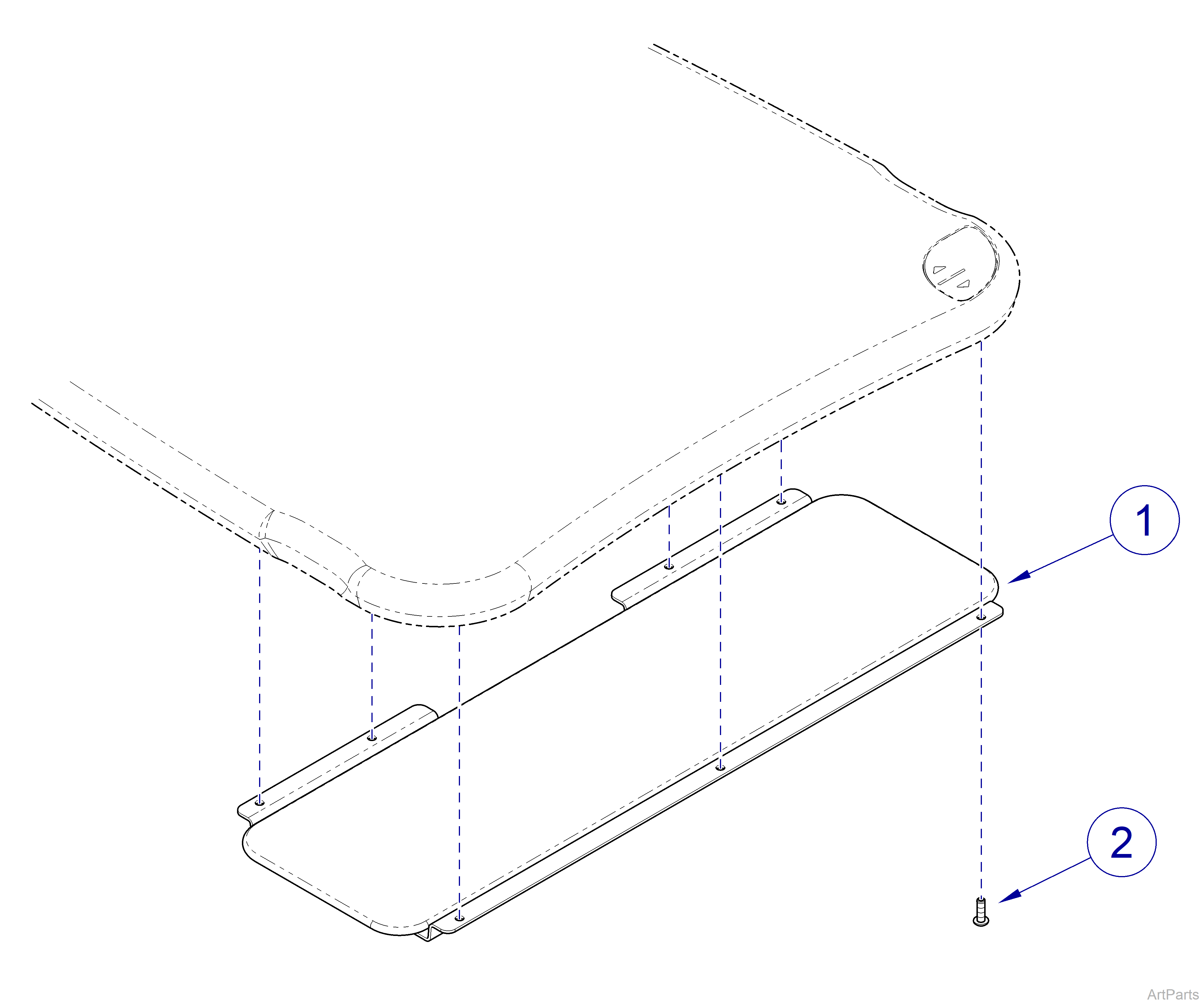 Midmark Workstation Mouse Track Assembly