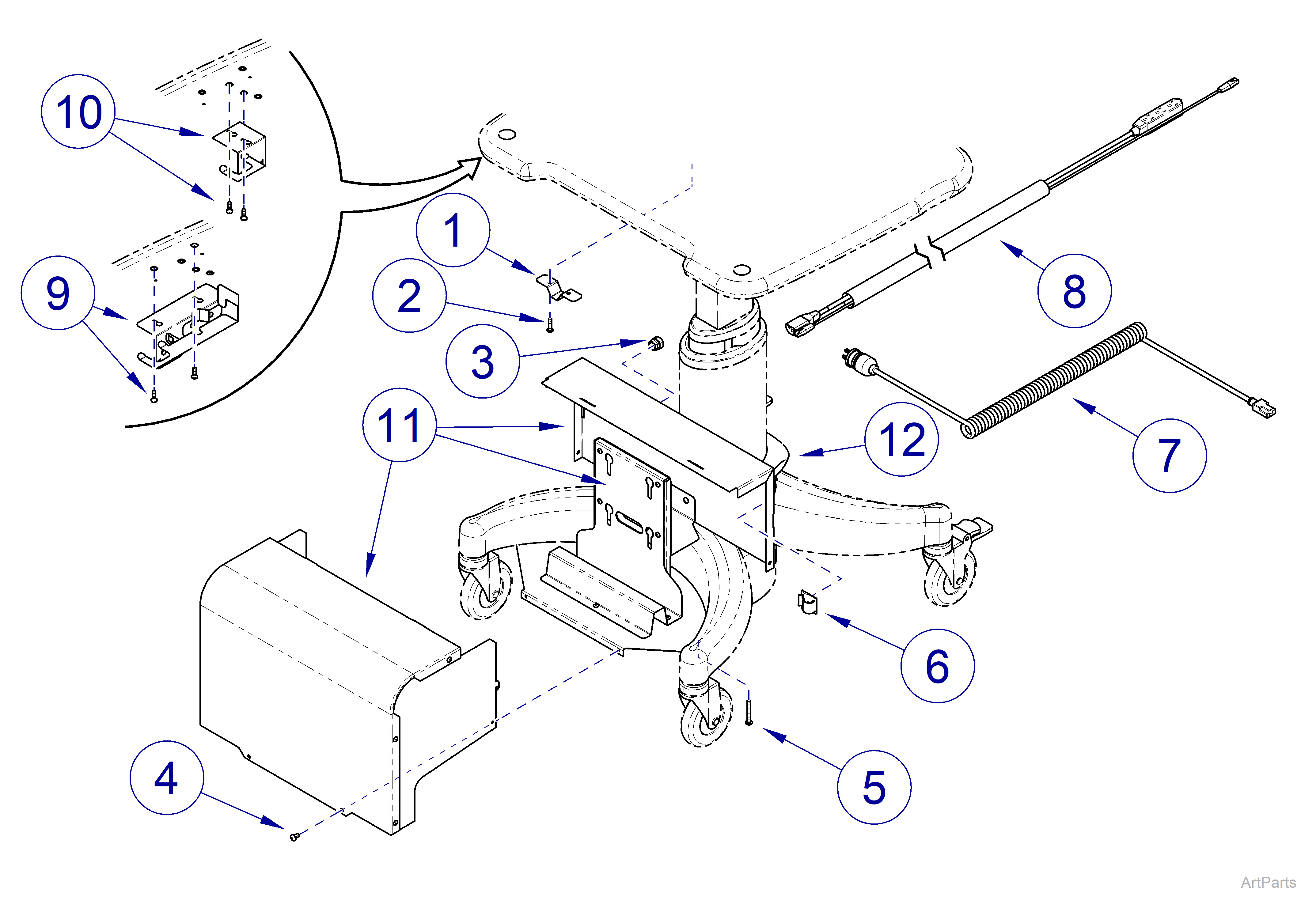 Midmark Workstation 9A655001 & 9A655002 Mobile Power System Hardware