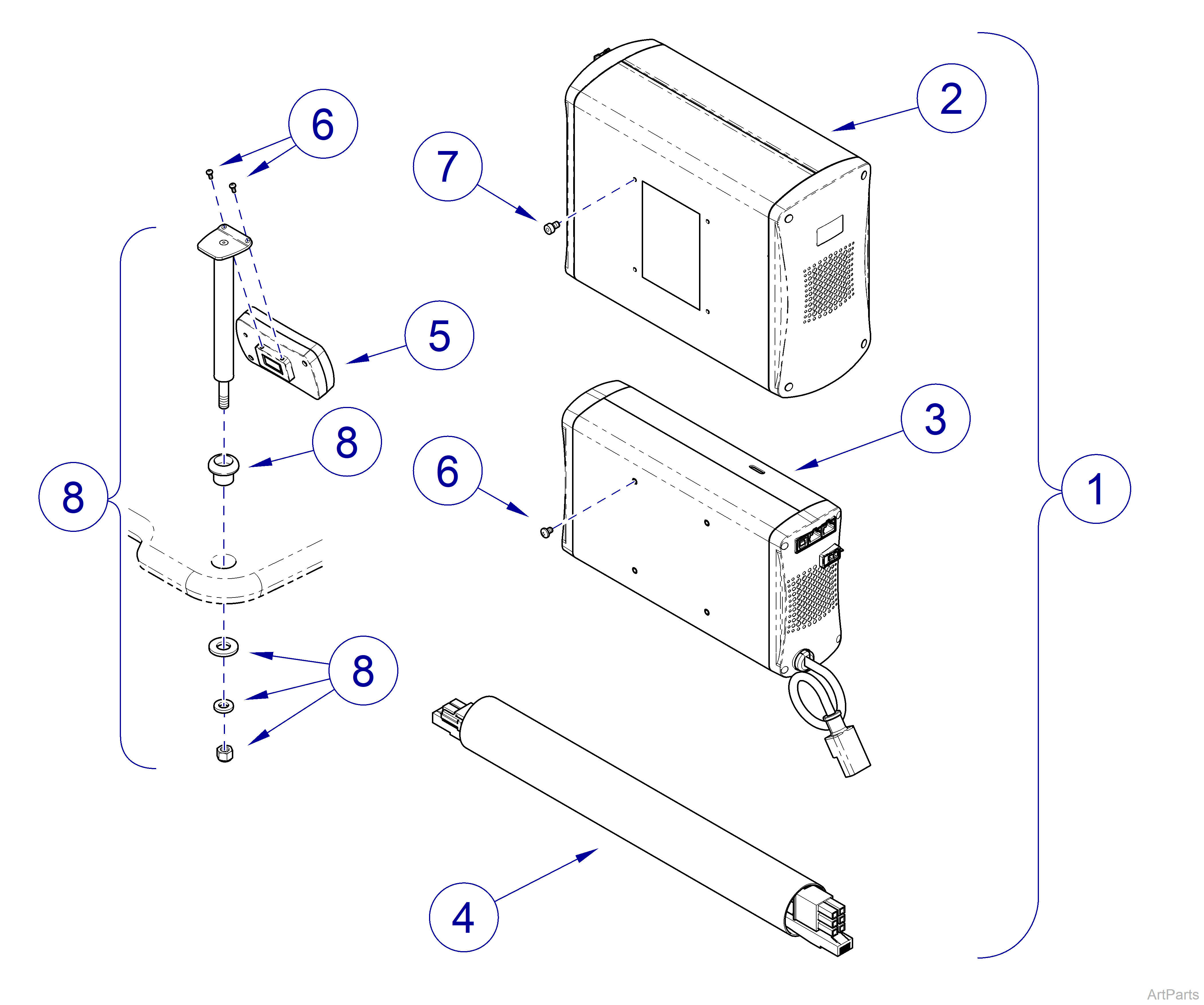 Midmark Workstation Mobile Power System Assembly