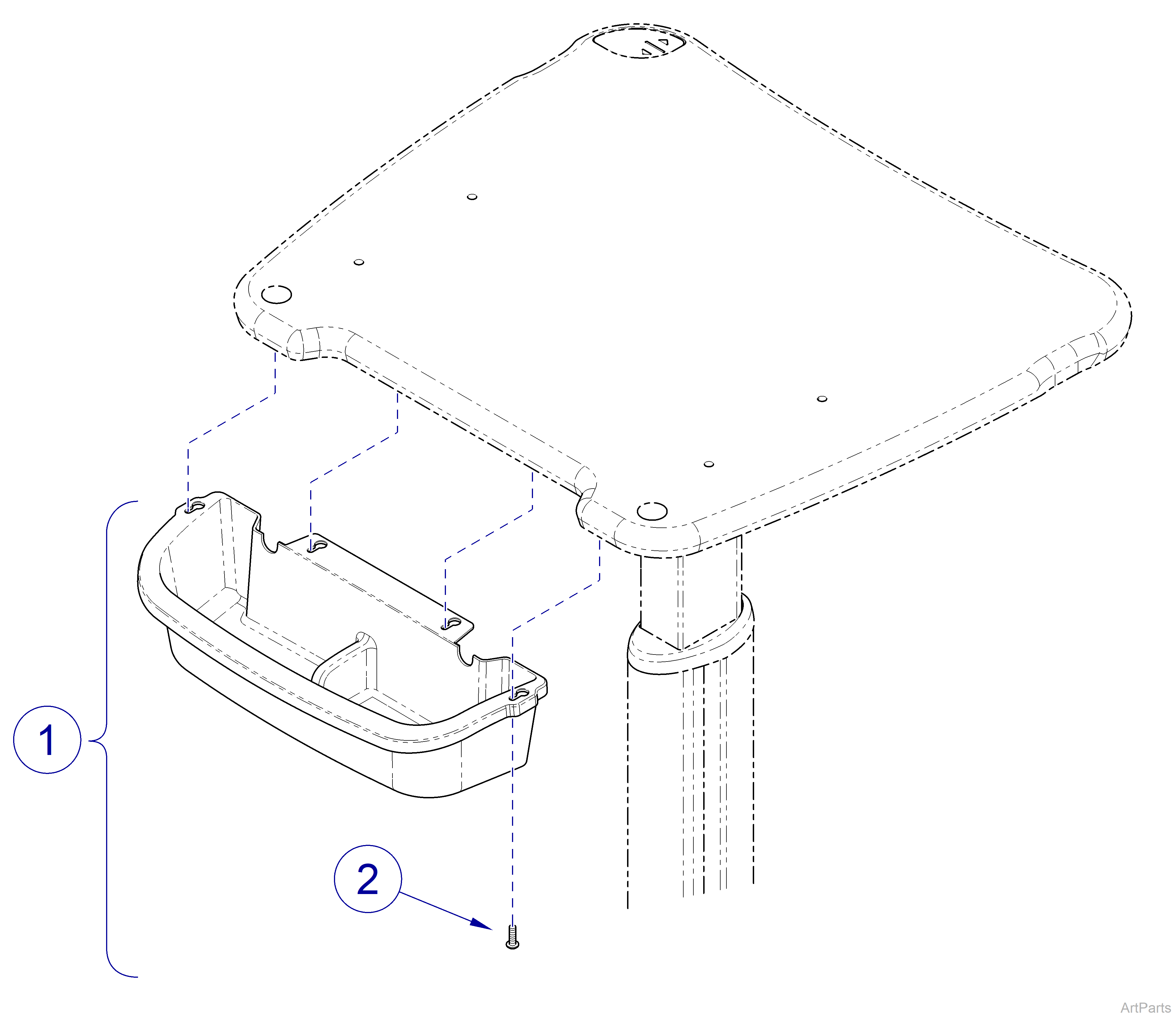 Midmark Workstation Rear Basket