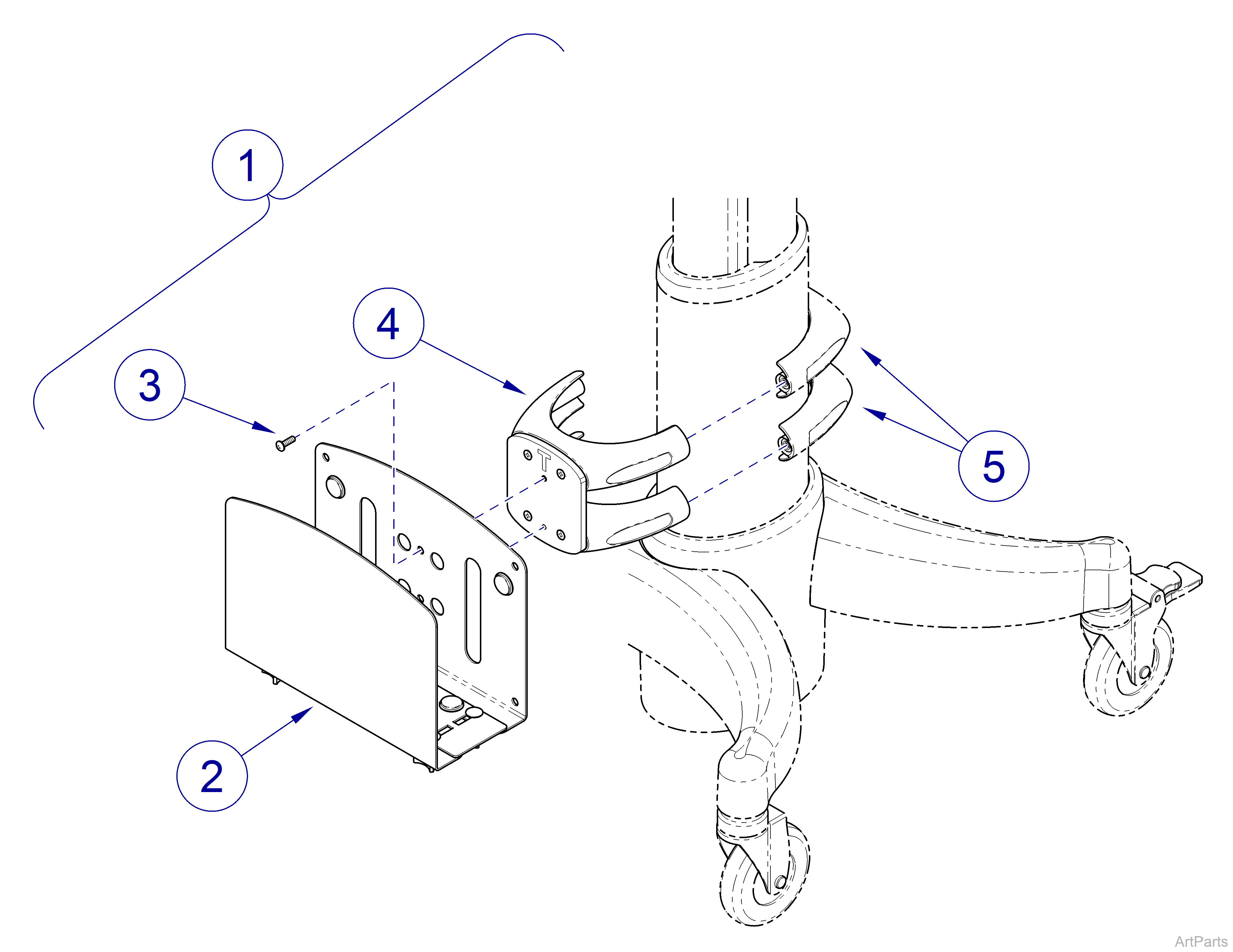 Midmark Workstation CPU Holder