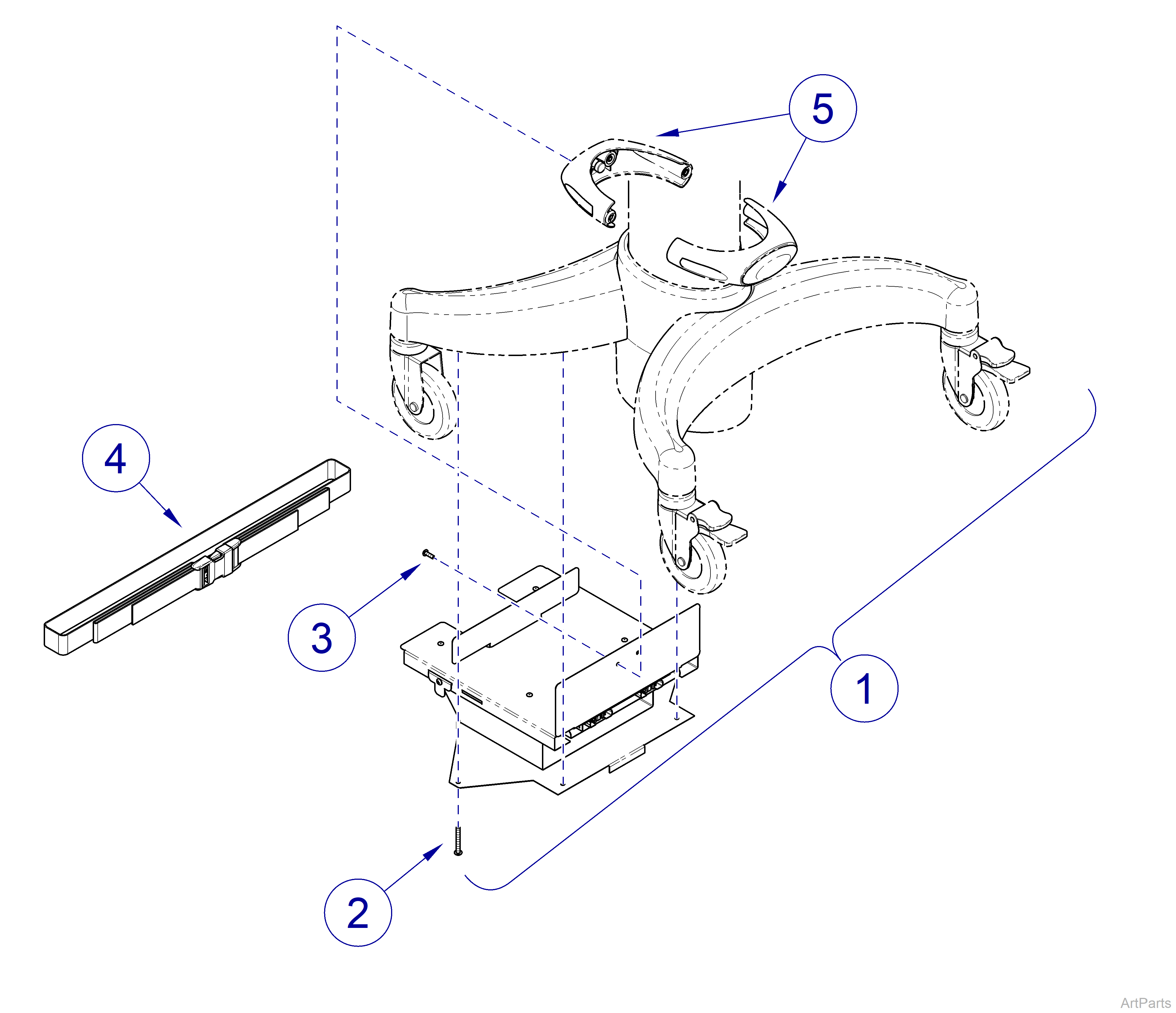 Midmark Workstation Utility Shelf Assembly