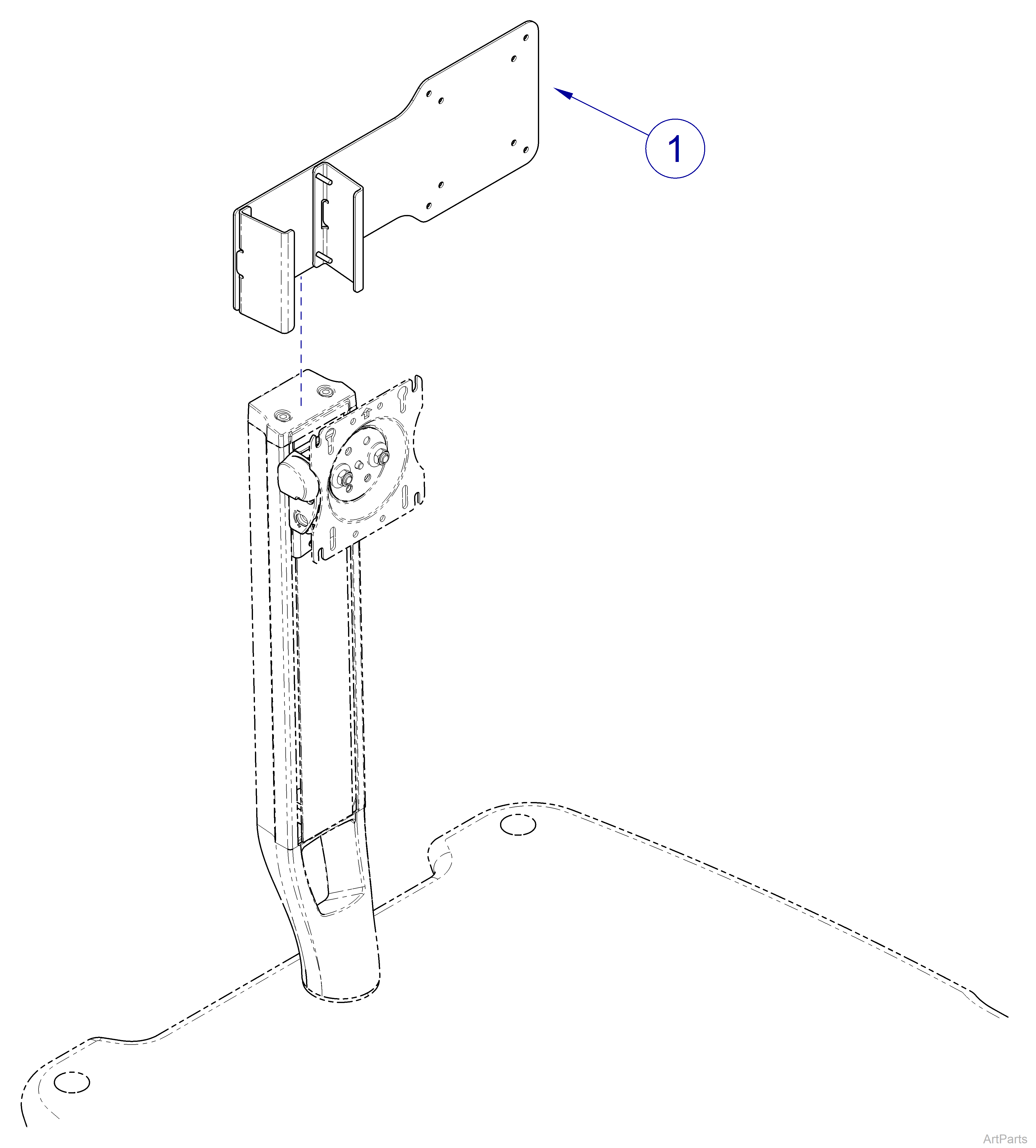 Midmark Workstation VESA Mount Display Column