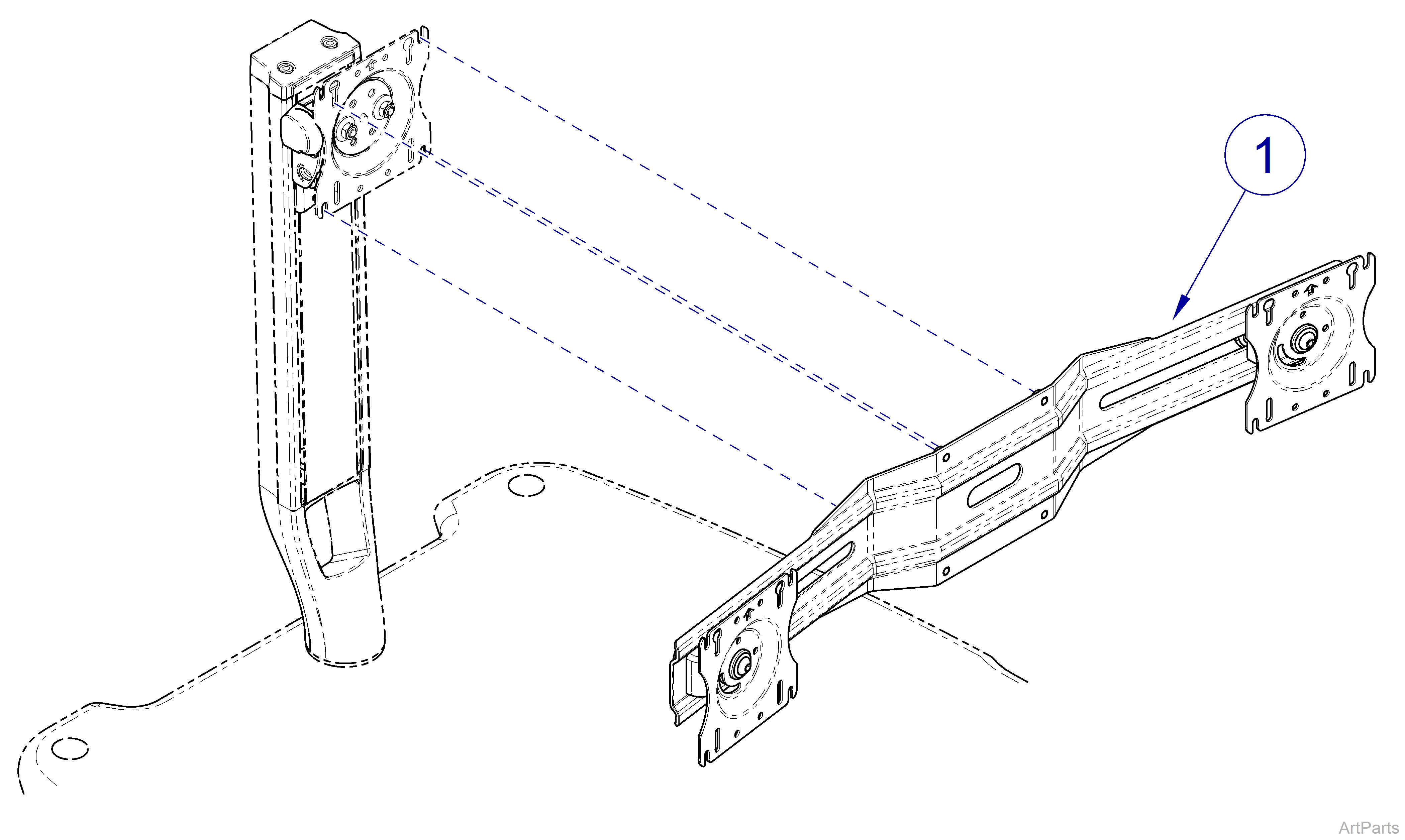 Midmark Workstation Dual Monitor Arm - DC